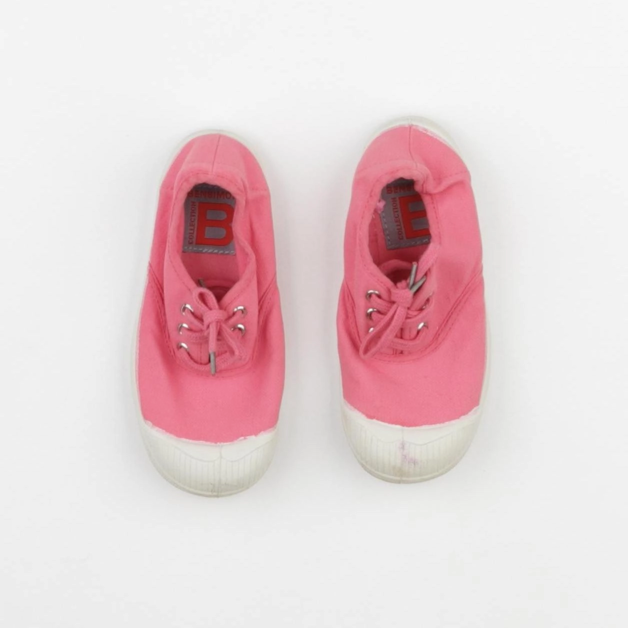 Bensimon - tennis à scratch/ lacets rose - pointure 26