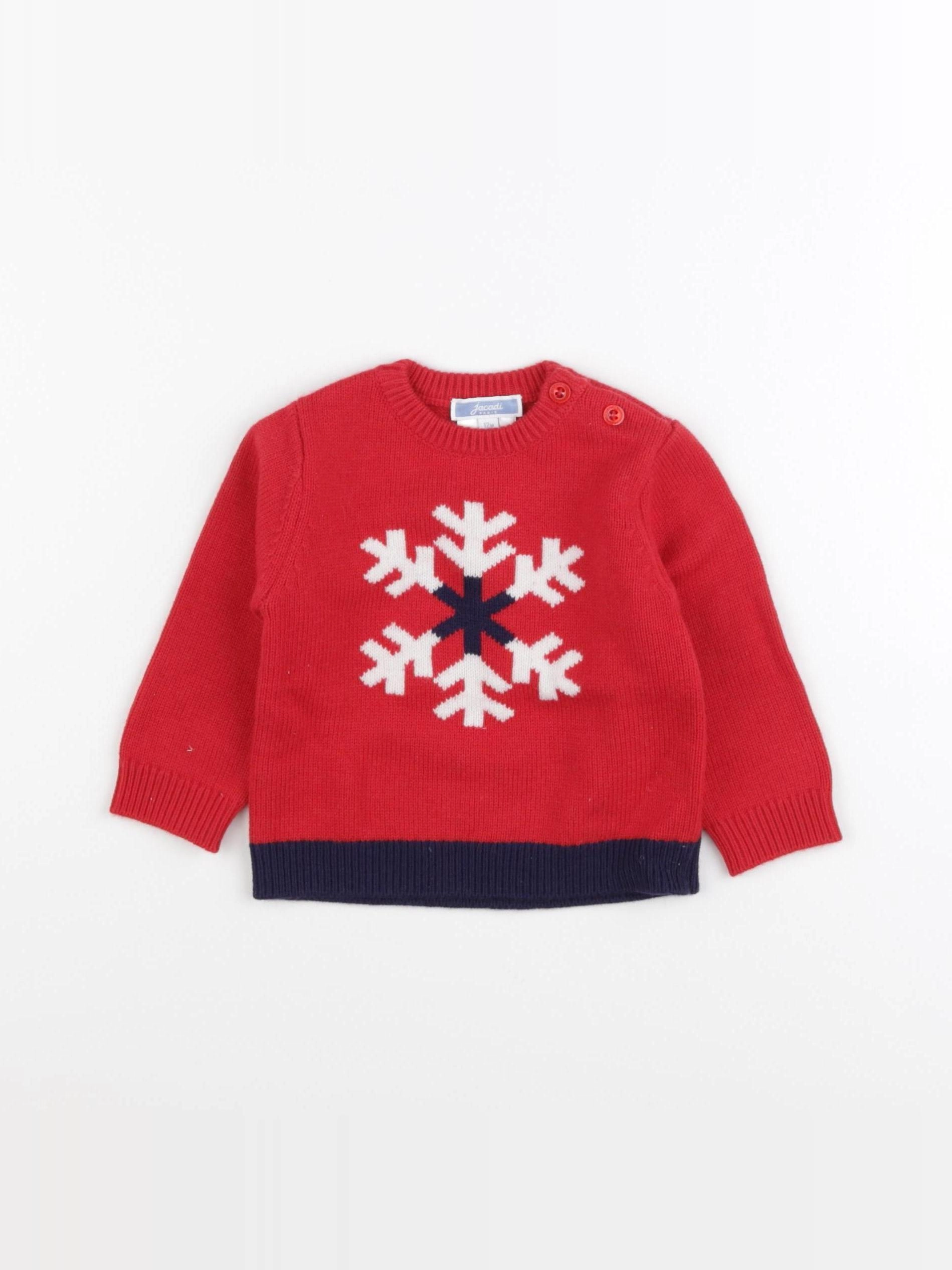 Jacadi - pull rouge - 12 mois