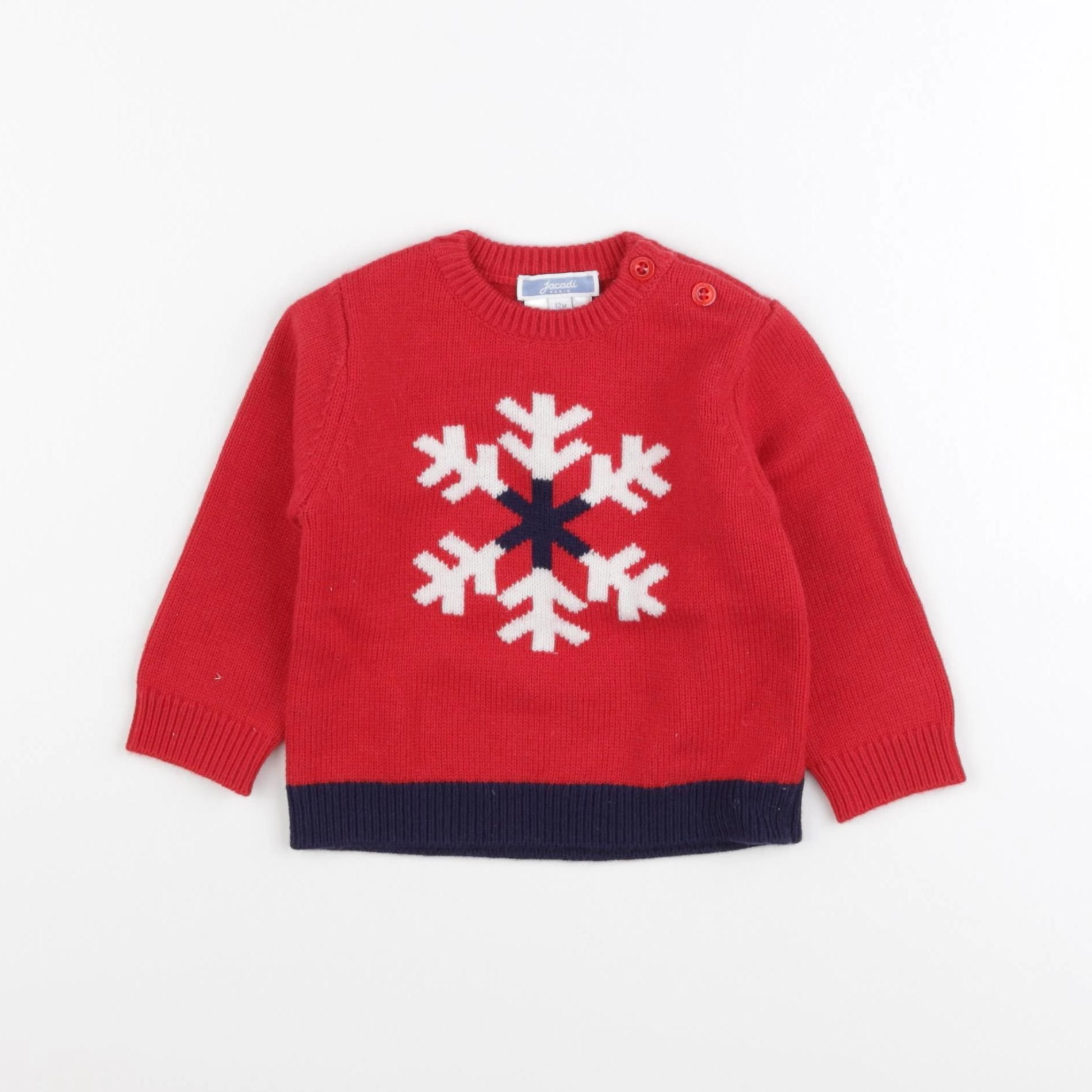 Jacadi - pull rouge - 12 mois