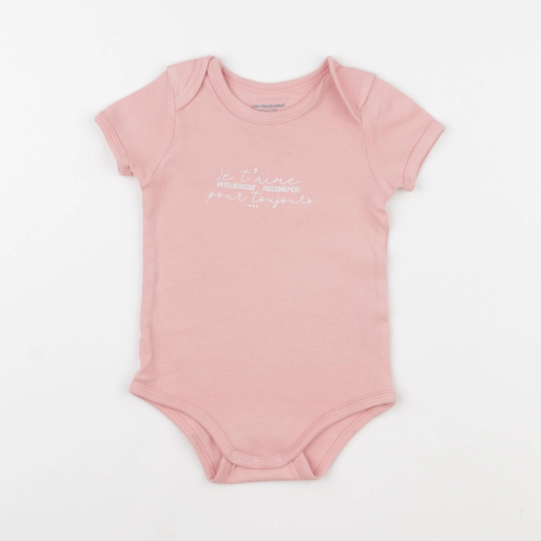 Vertbaudet - body rose - 18 mois