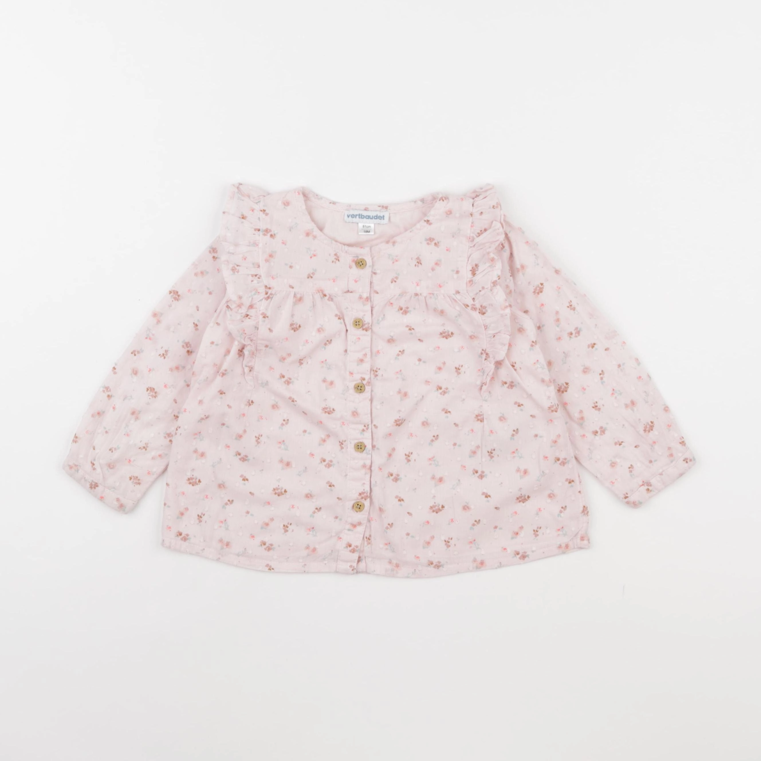 Vertbaudet - chemise rose - 18 mois