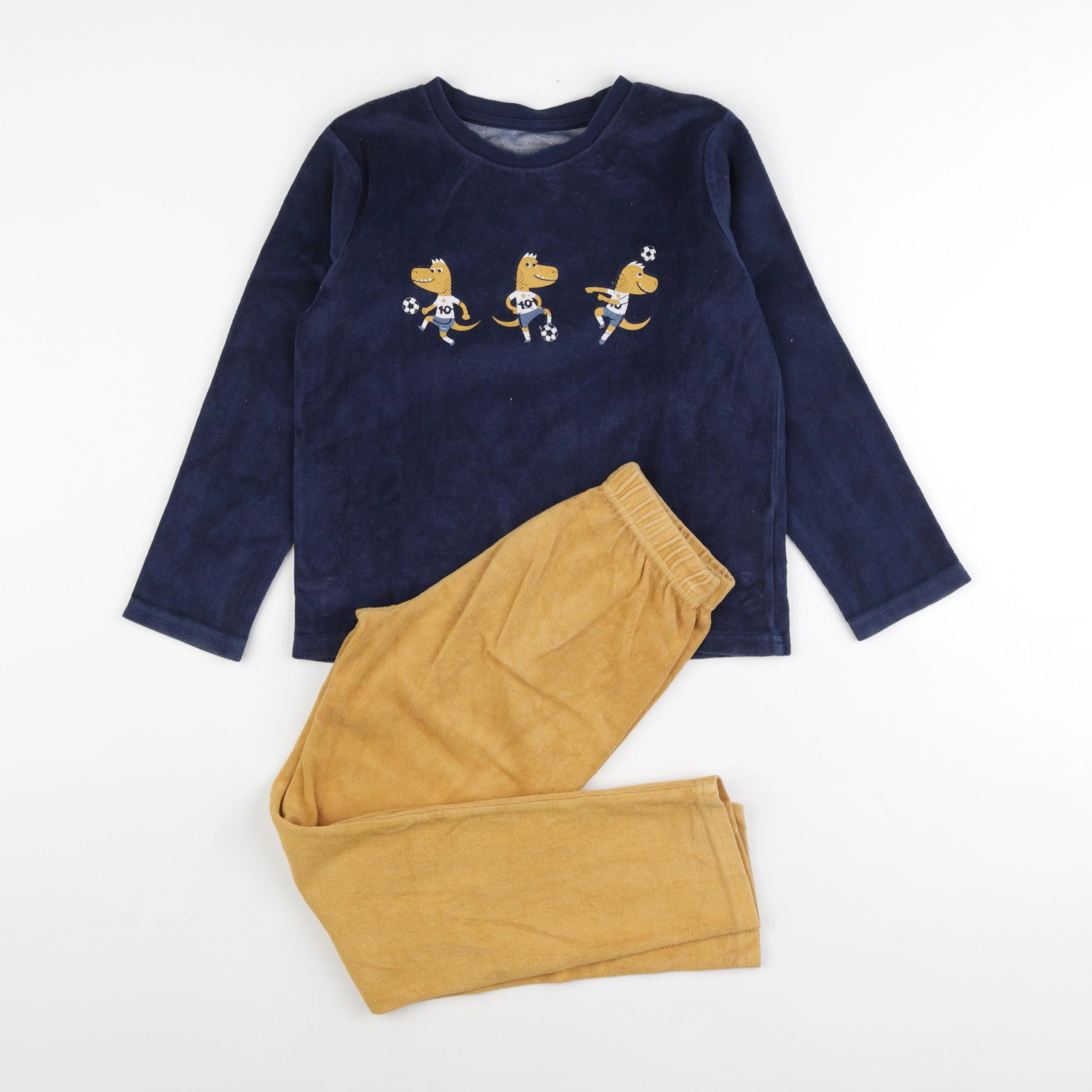 Vertbaudet - pyjama velours bleu - 8 ans