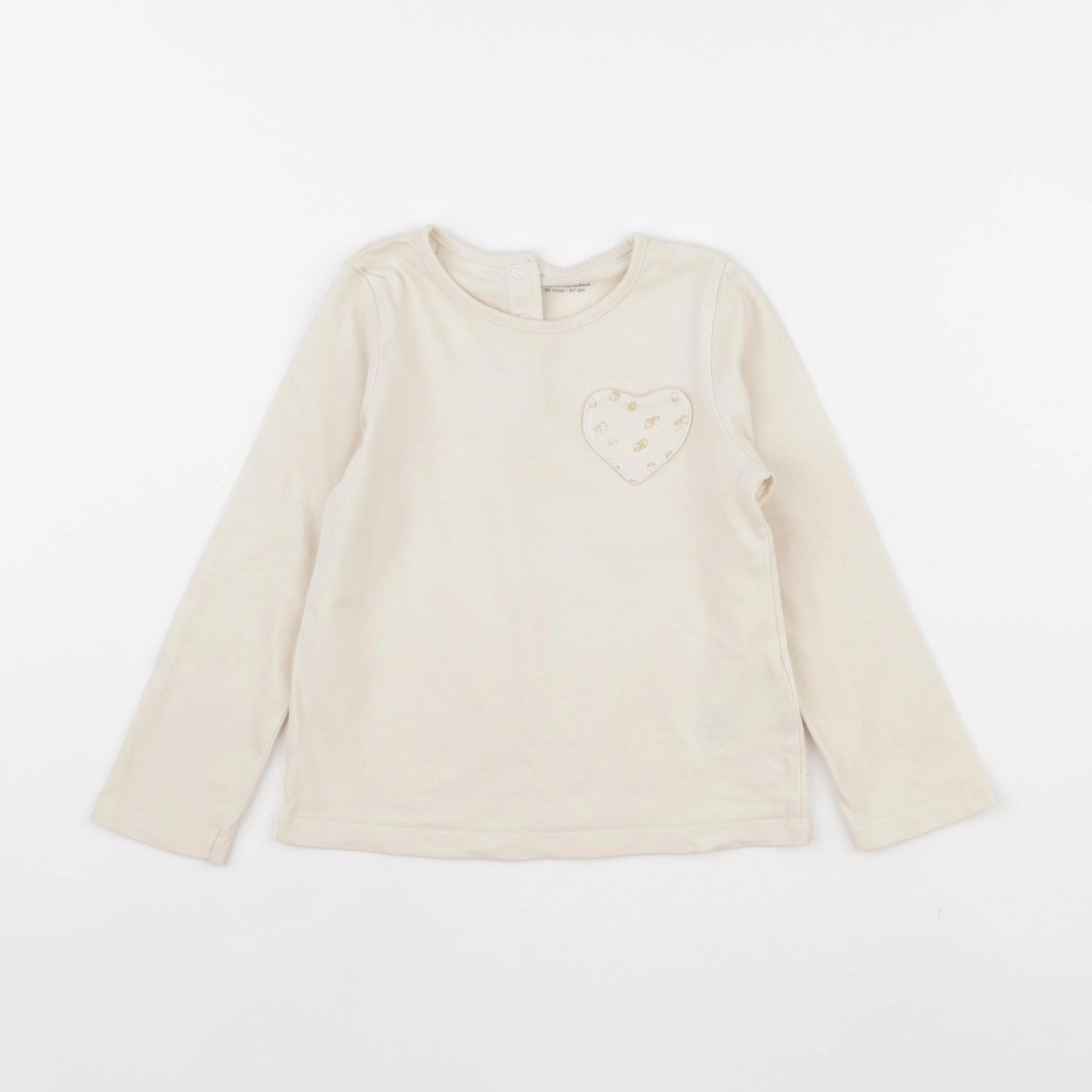 Vertbaudet - tee-shirt beige - 36 mois