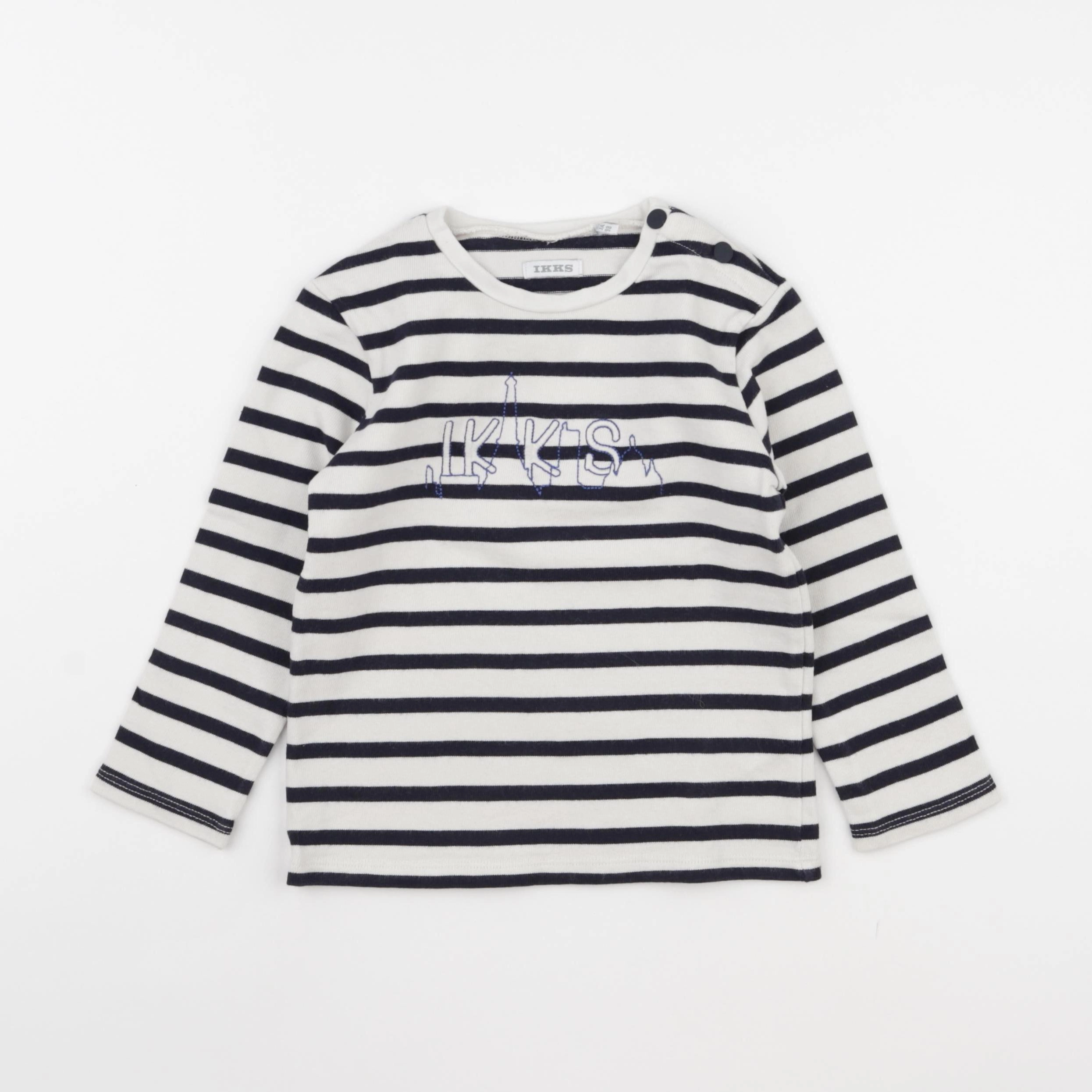 IKKS - sweat blanc, bleu - 3 ans