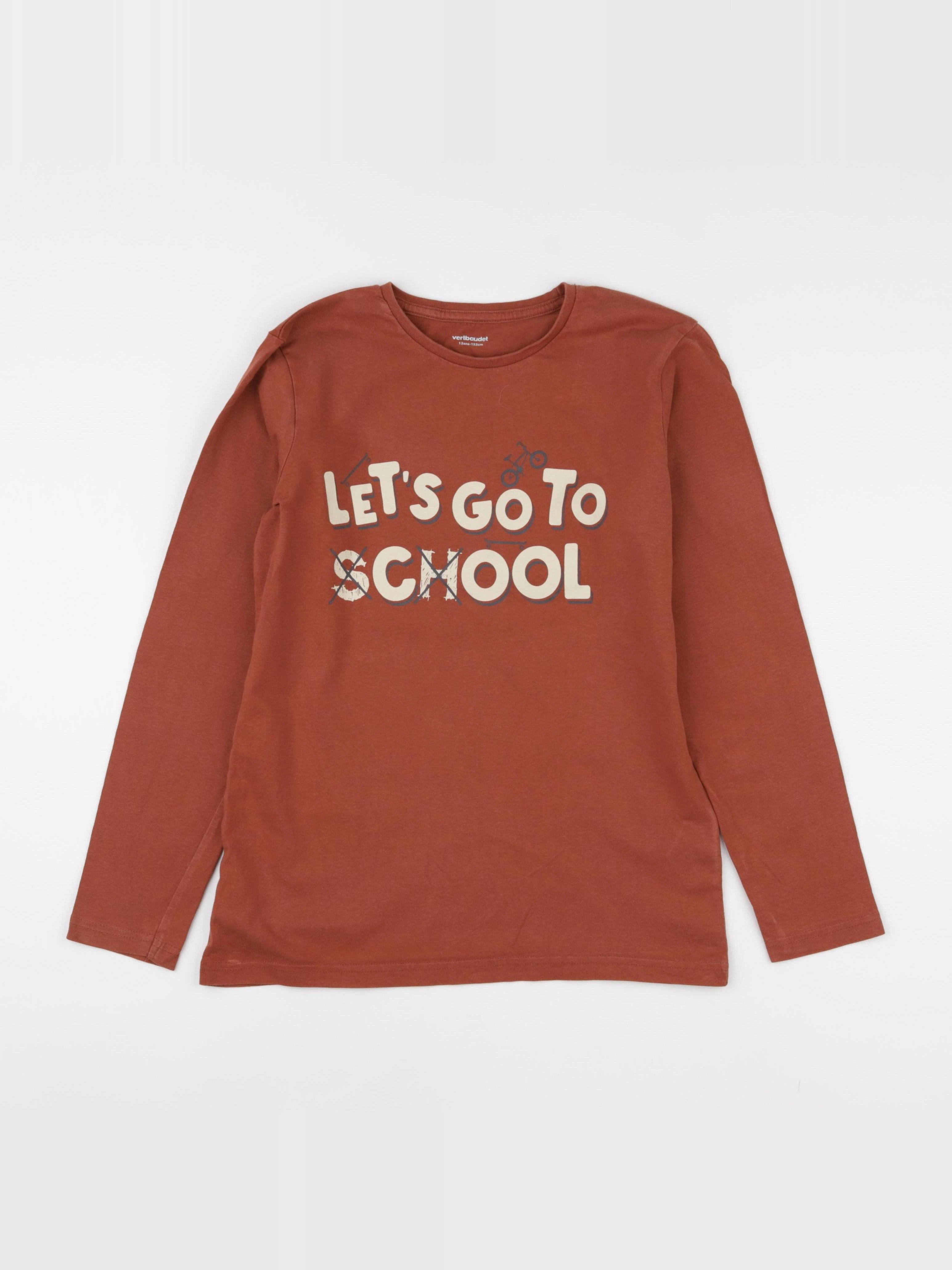 Vertbaudet - tee-shirt marron - 12 ans