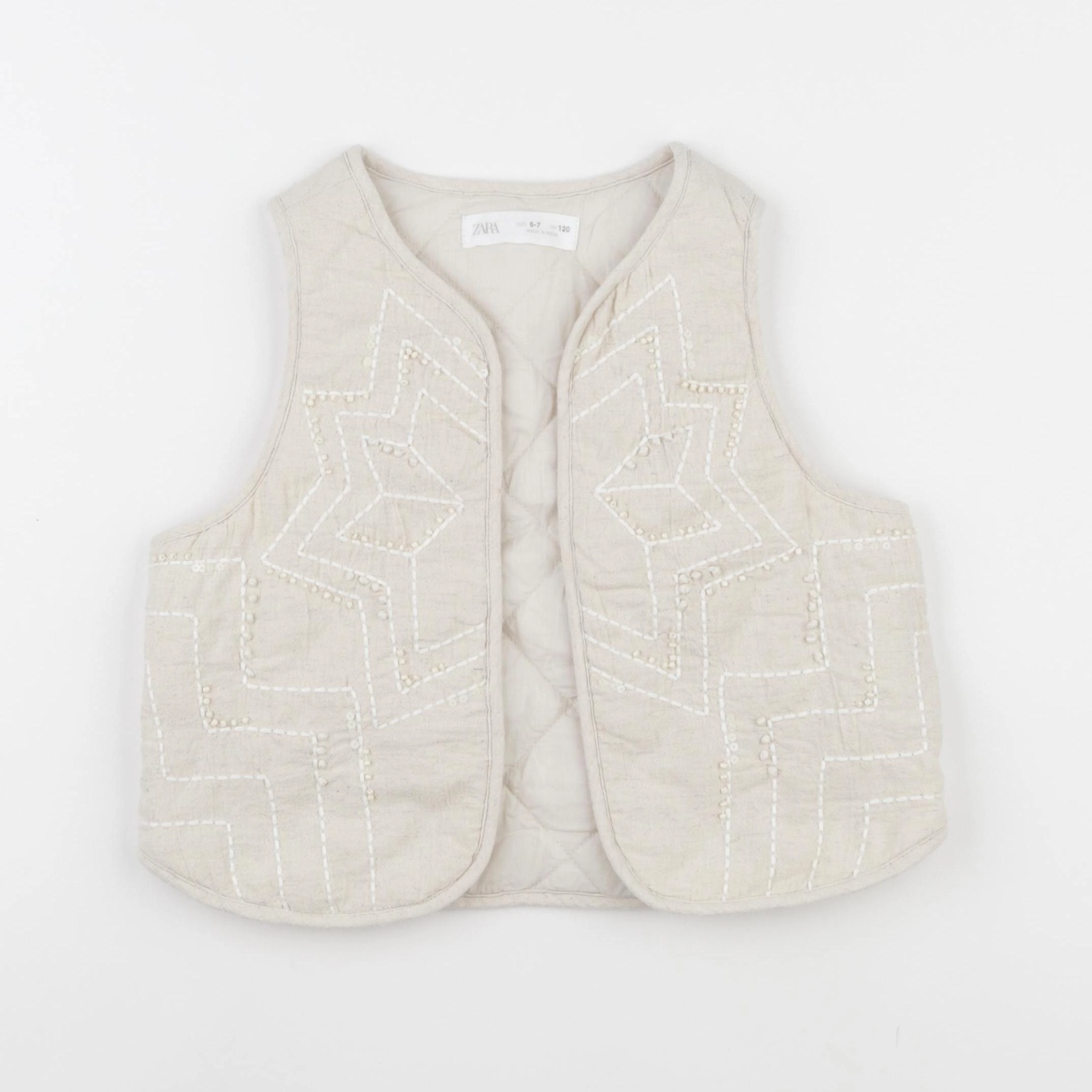 Zara - gilet beige - 6/7 ans
