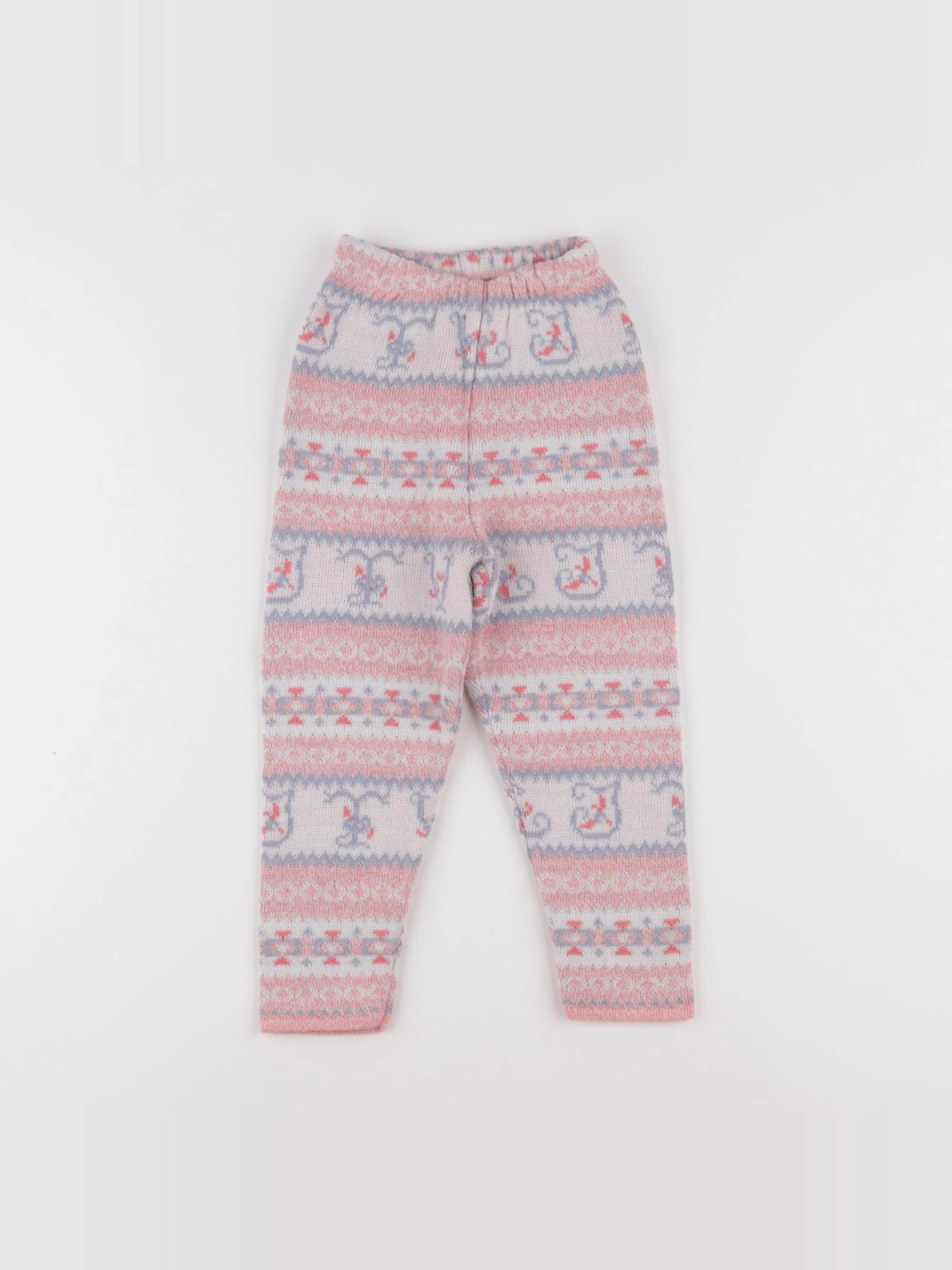 Vintage - legging bleu, blanc, rose - 3 ans