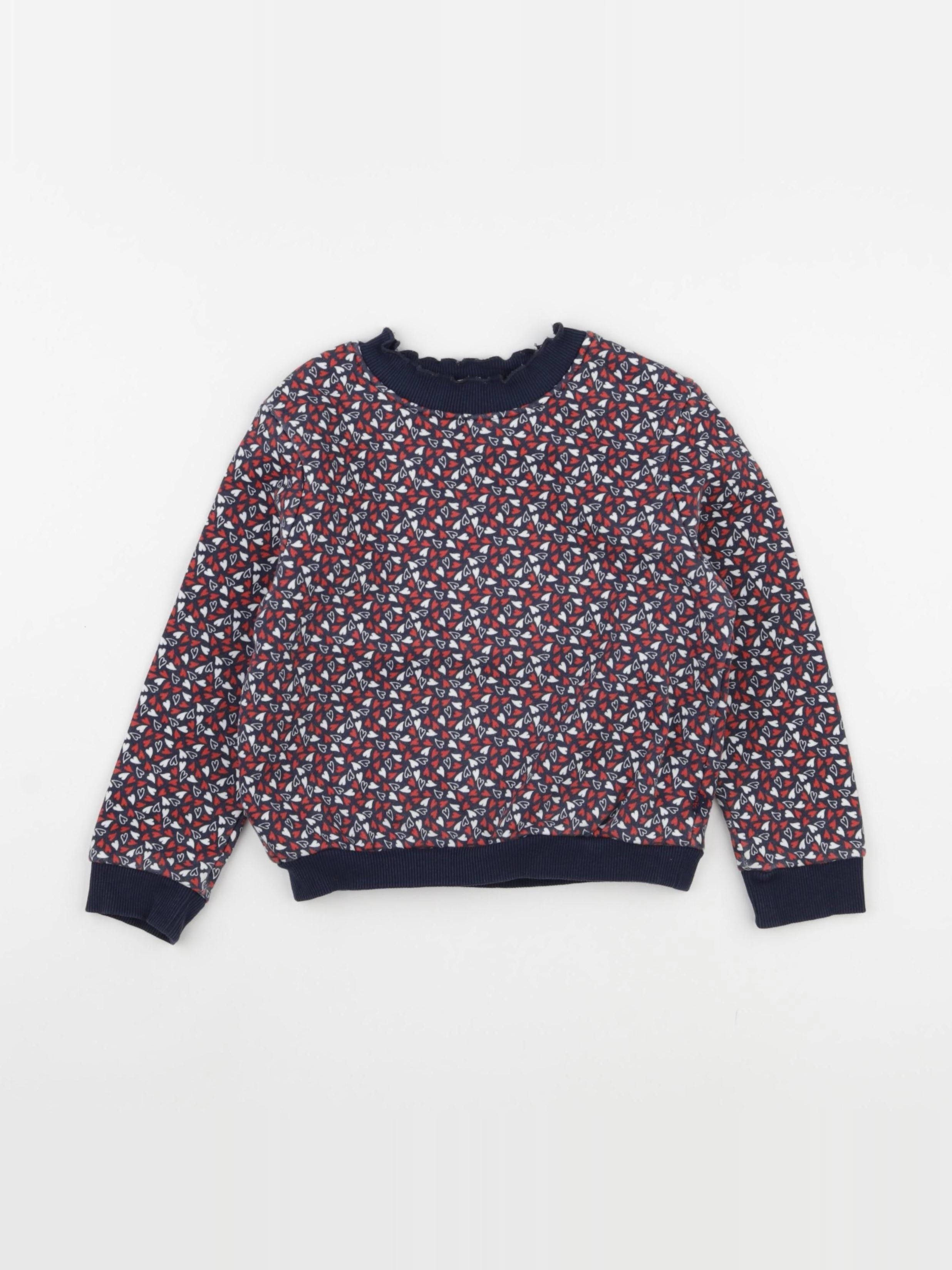 Okaidi - sweat bleu, rouge - 3 ans