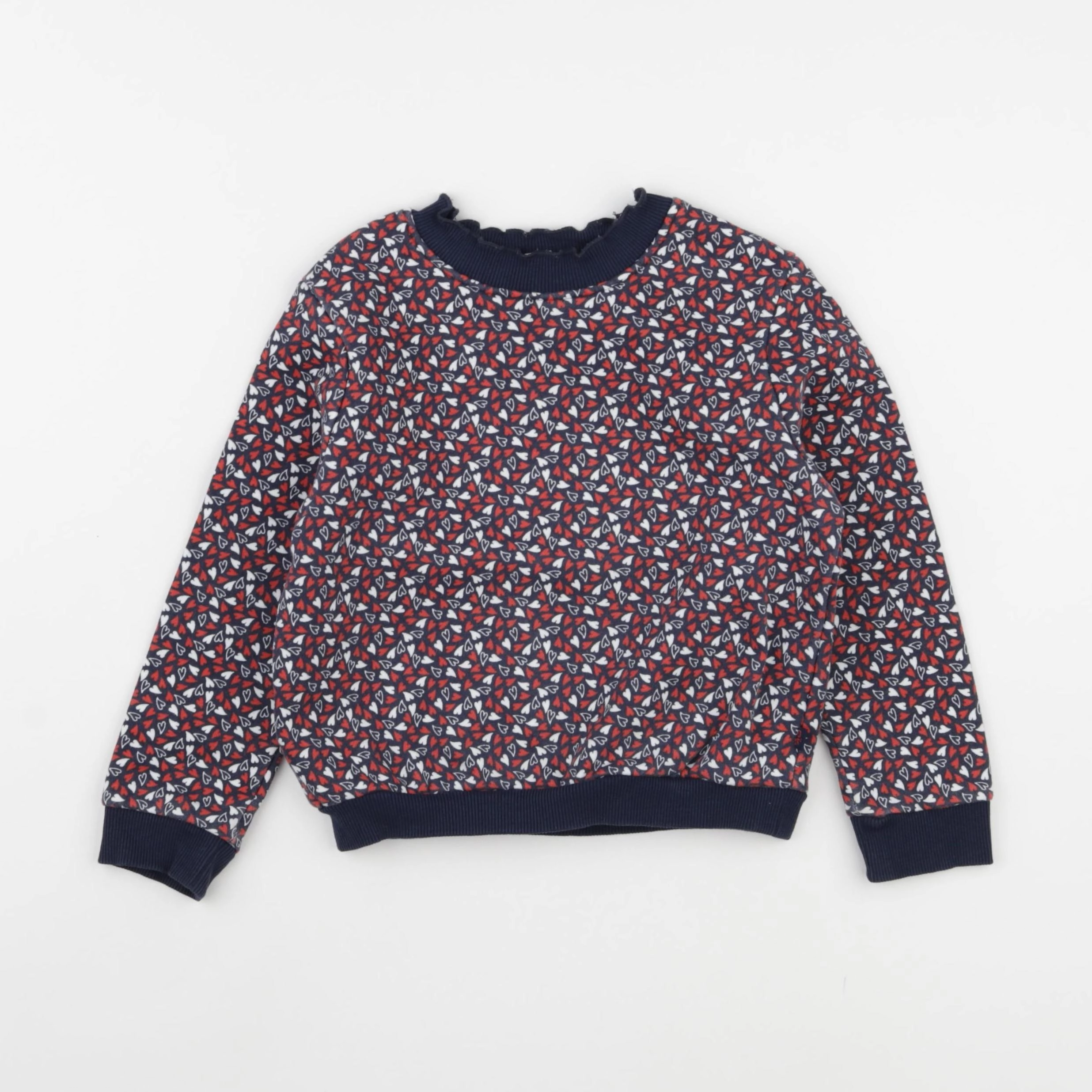Okaidi - sweat bleu, rouge - 3 ans