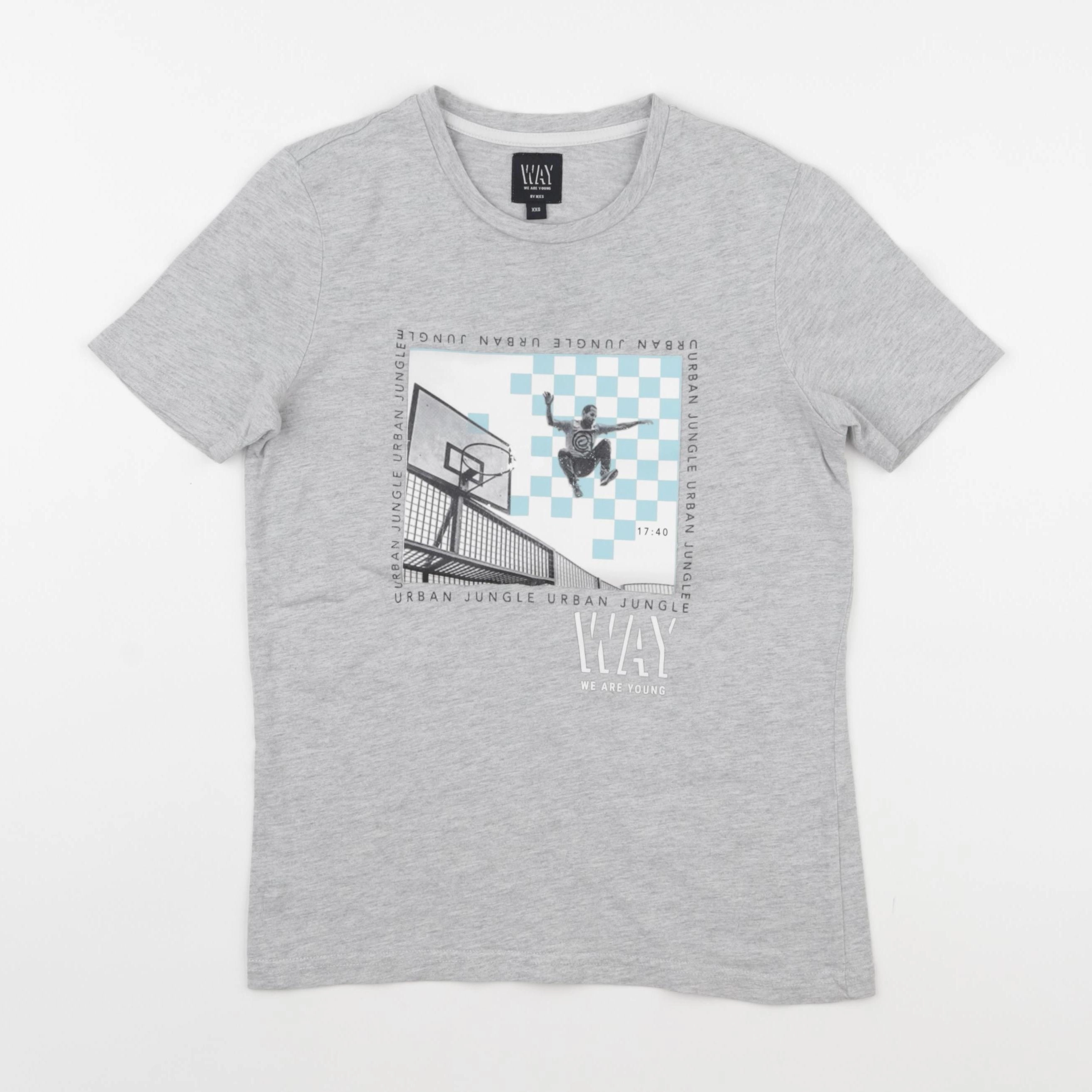 IKKS - tee-shirt gris - 10 ans