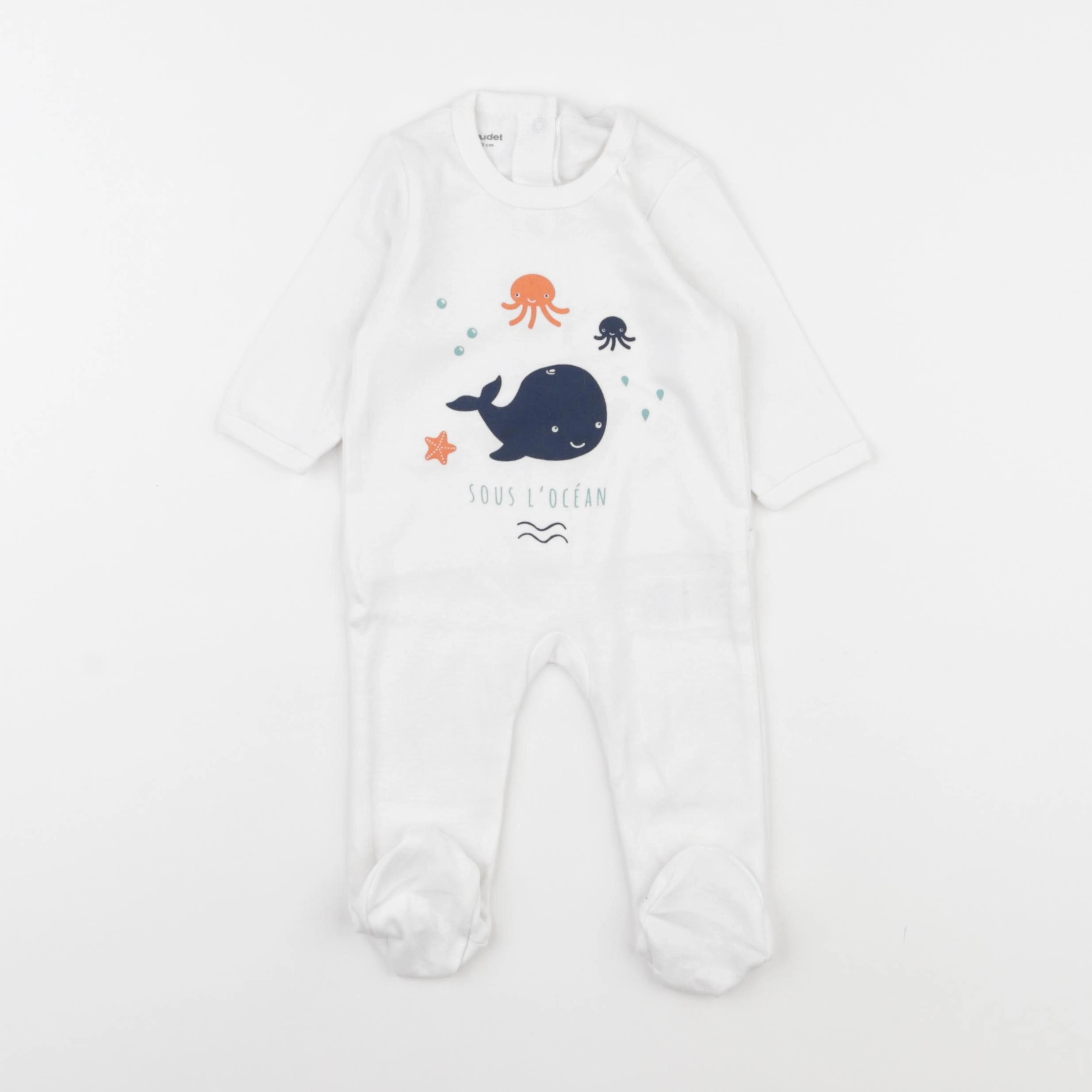 Vertbaudet - pyjama coton blanc - 3 mois