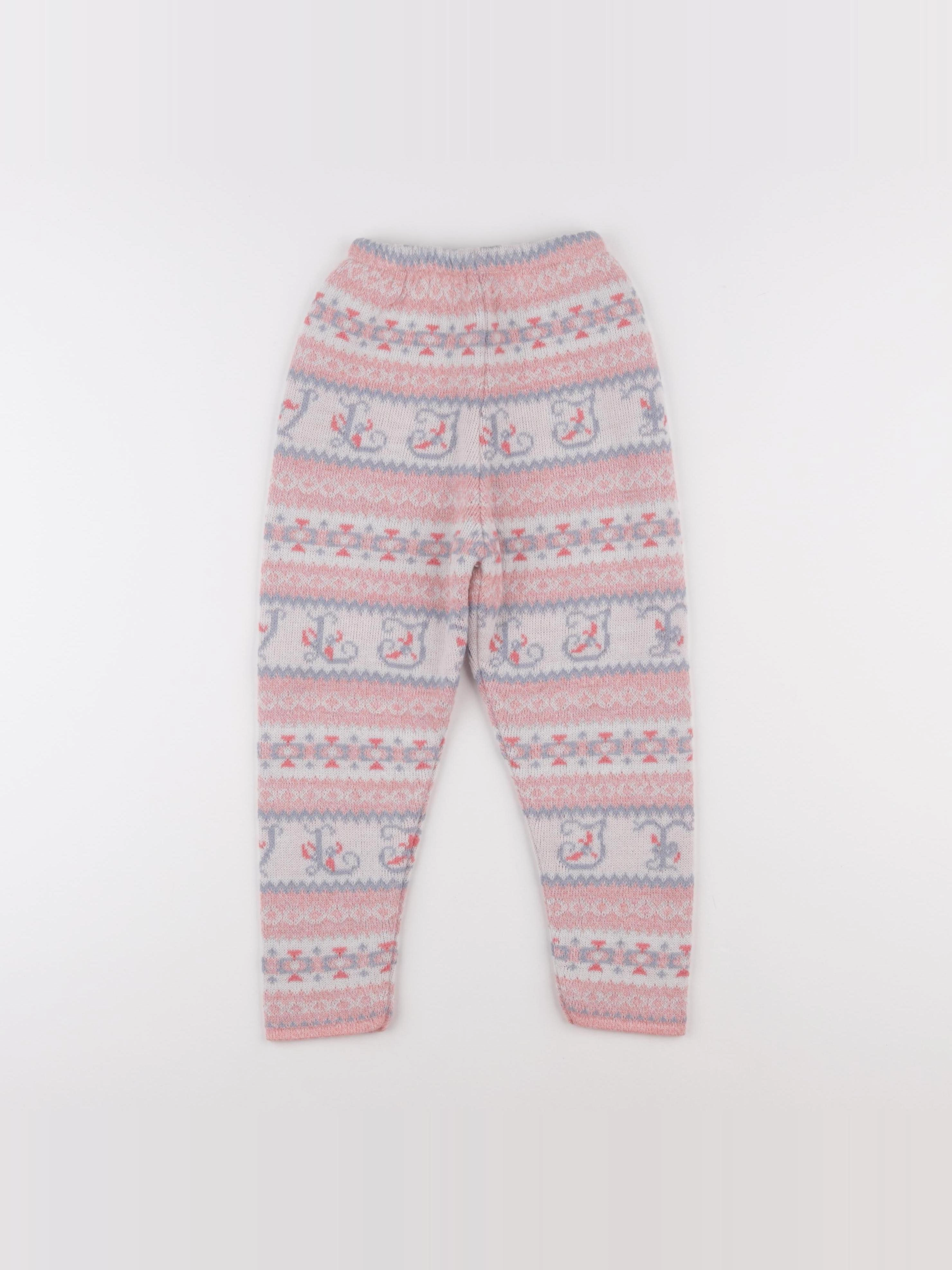 Vintage - legging rose, bleu, blanc - 6 ans