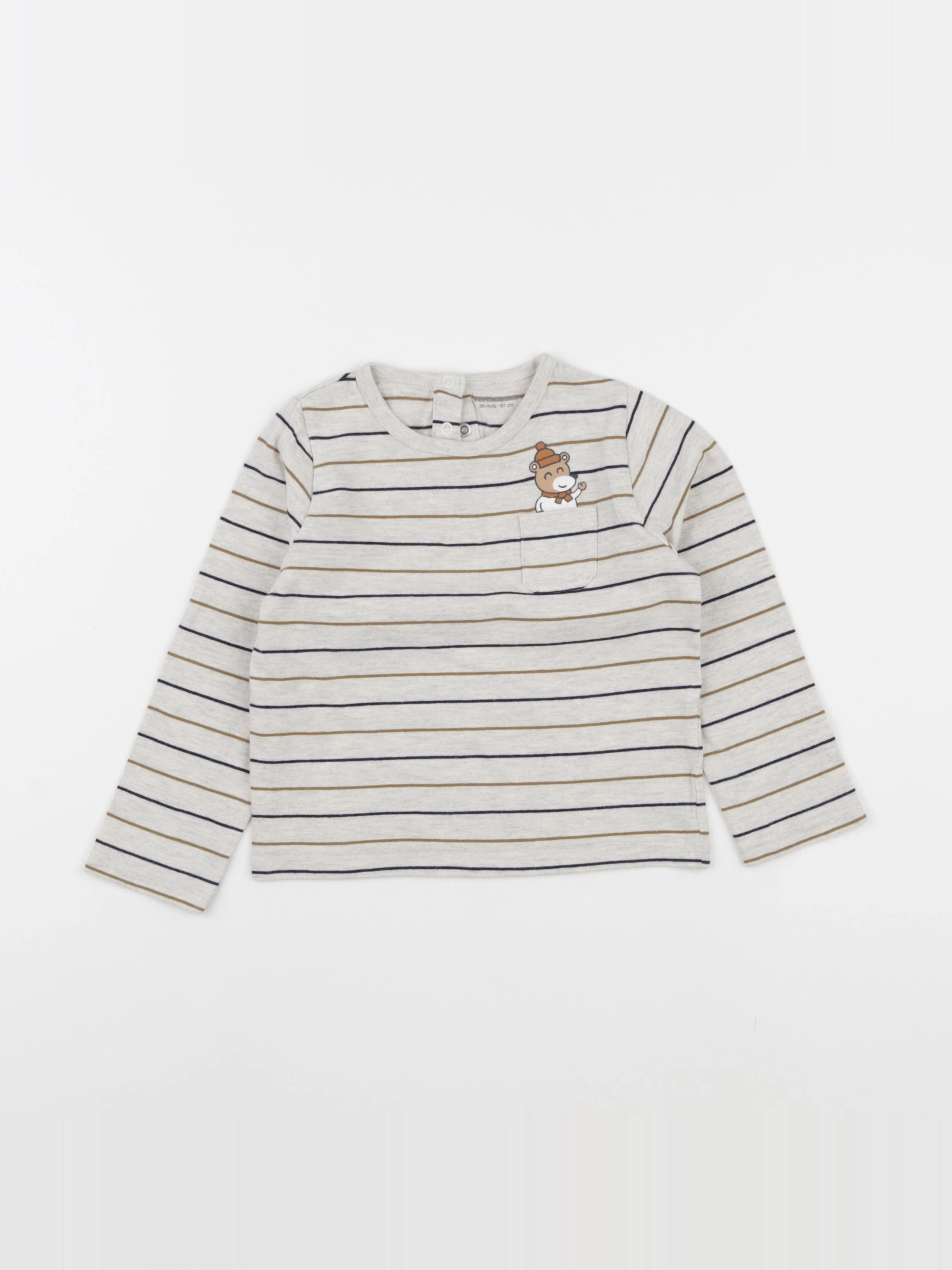 Vertbaudet - tee-shirt beige - 36 mois