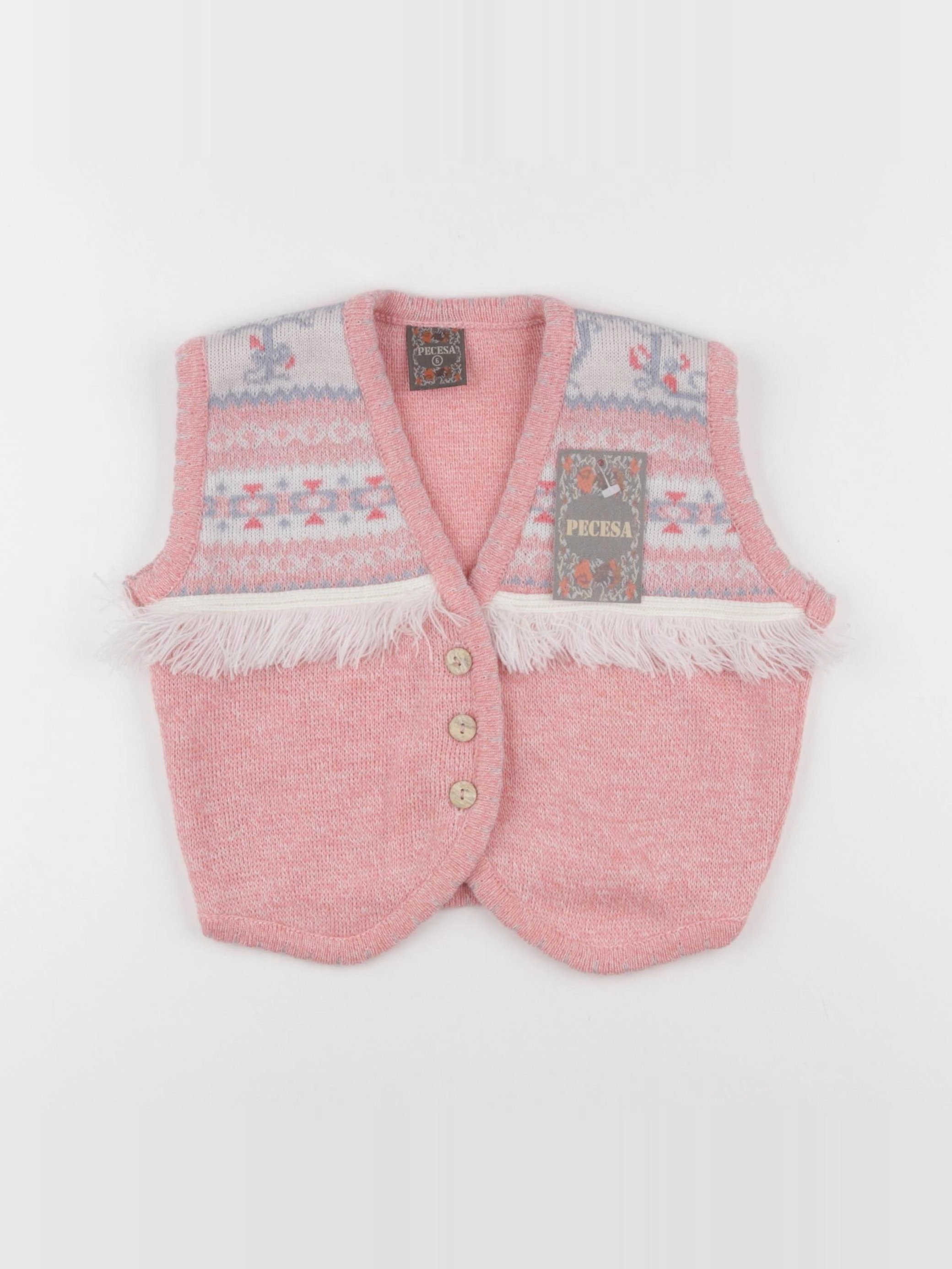 Vintage - gilet rose - 6 ans