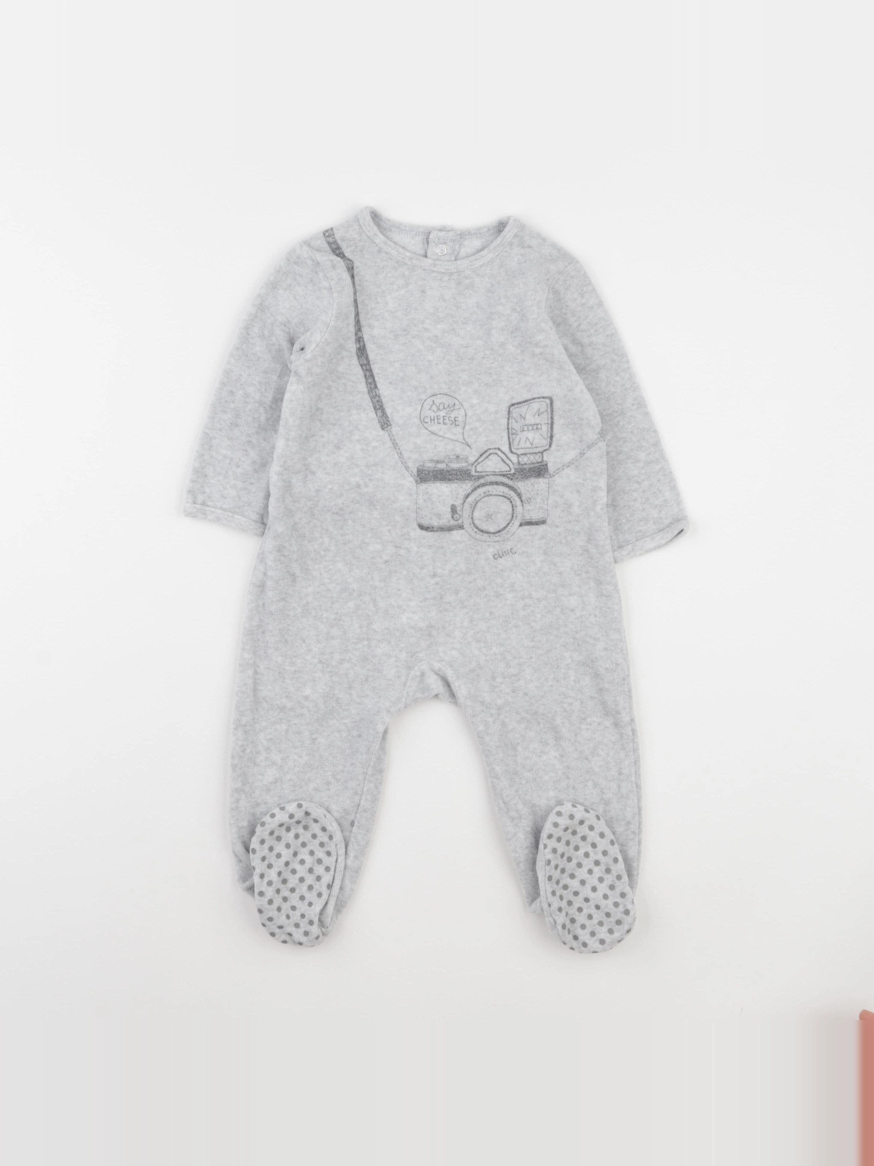La Redoute - pyjama velours gris - 18 mois