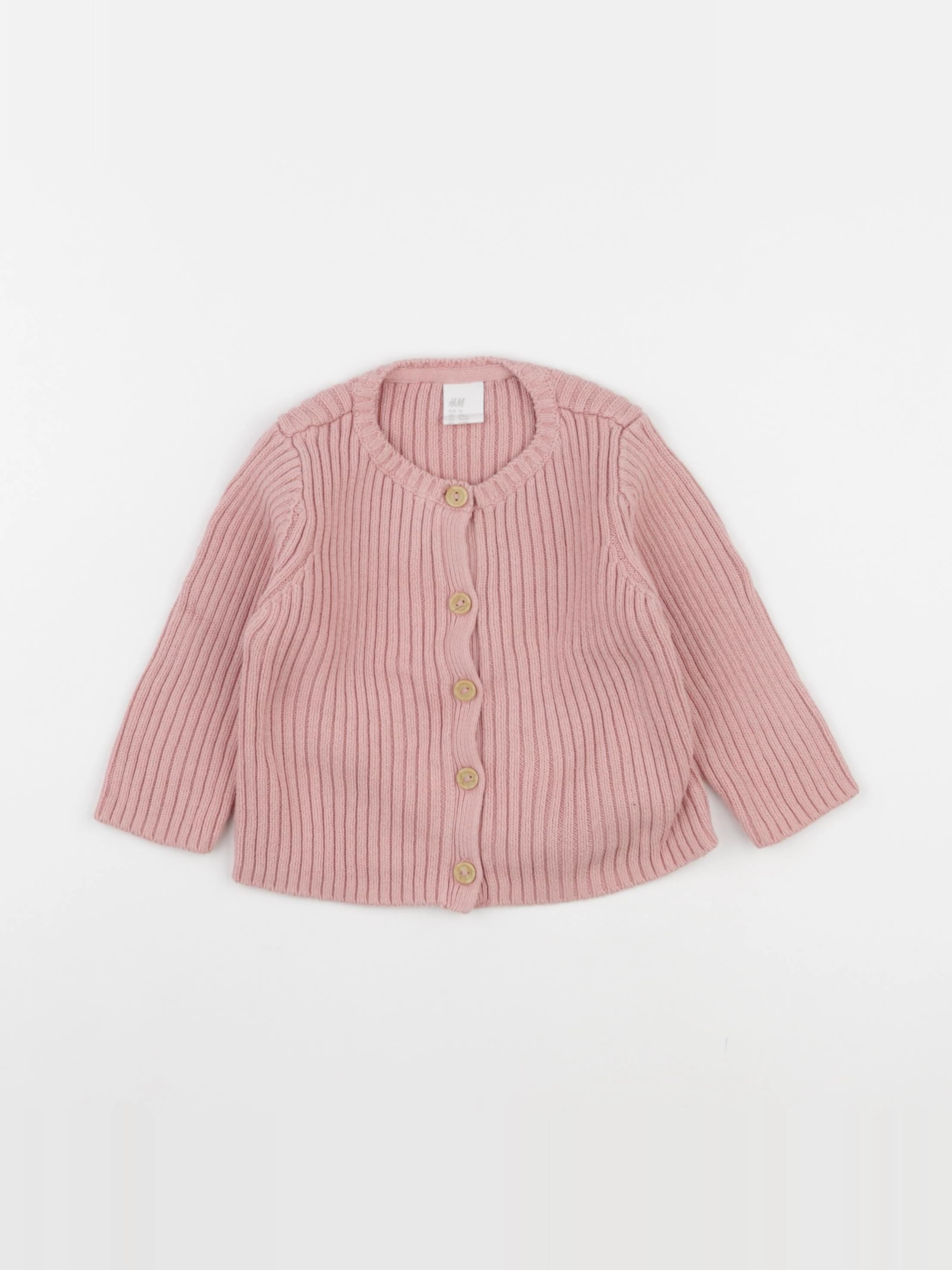 H&M - gilet rose - 6/9 mois