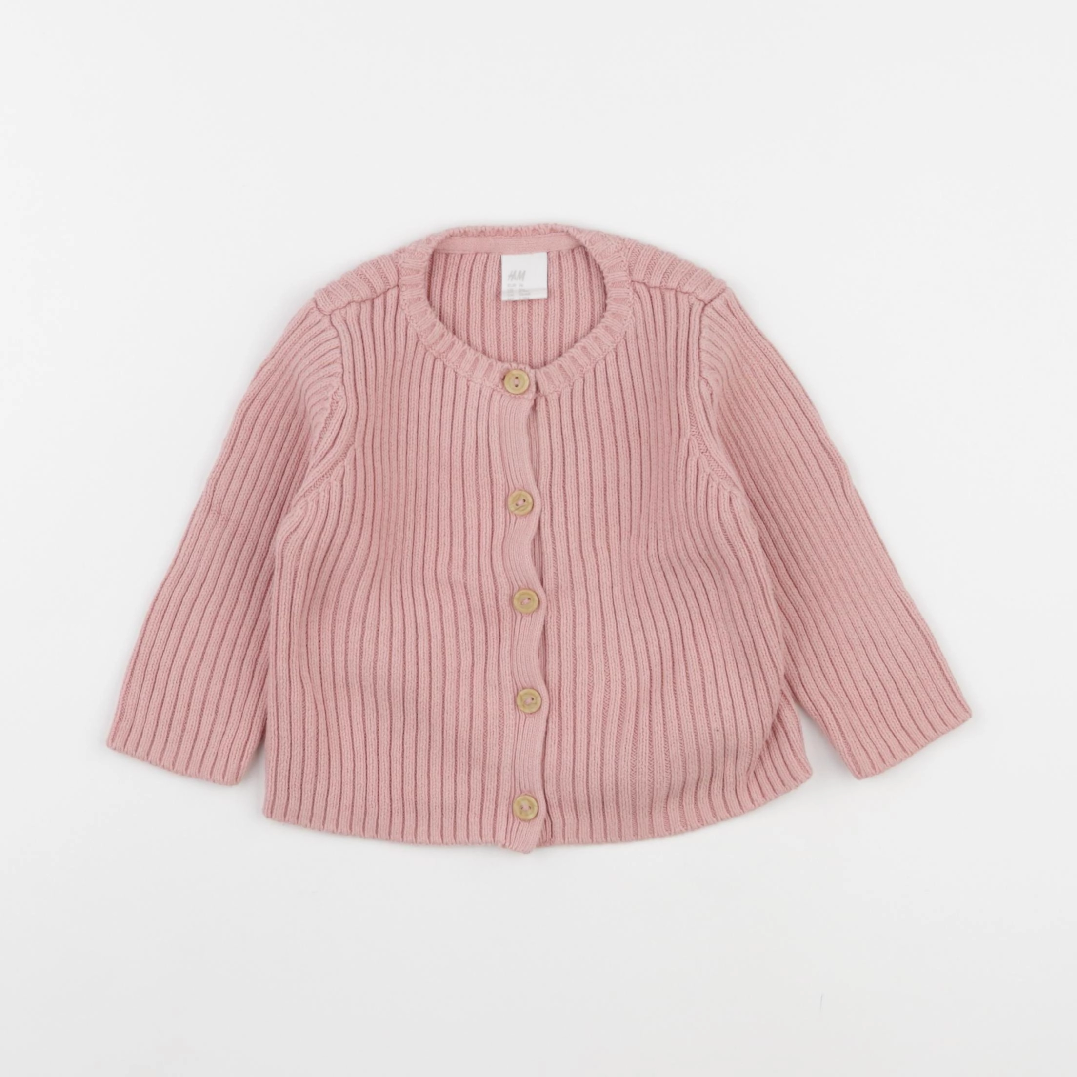 H&M - gilet rose - 6/9 mois