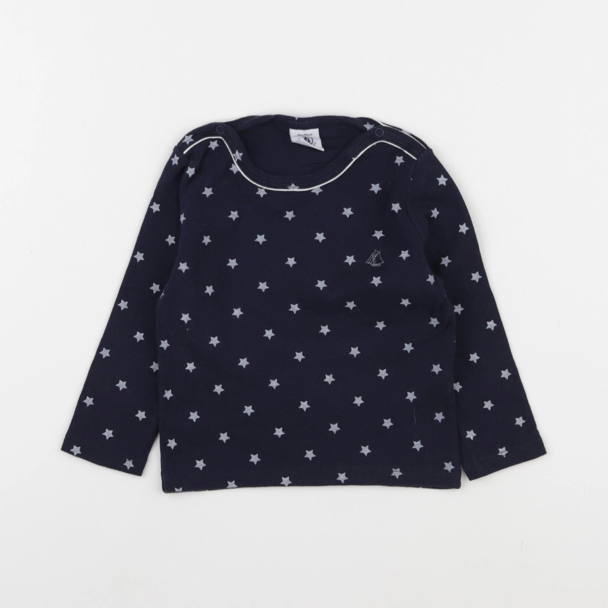 Petit Bateau - maillot de corps bleu - 18 mois