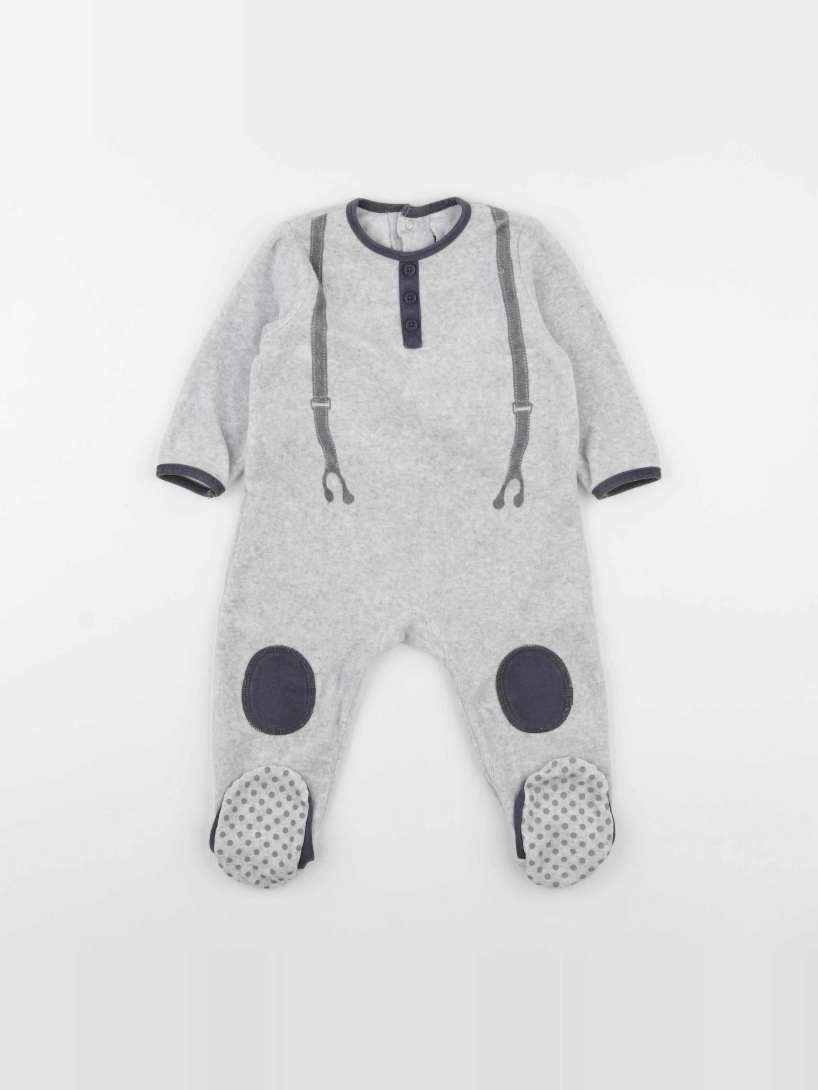 La Redoute - pyjama velours gris - 18 mois