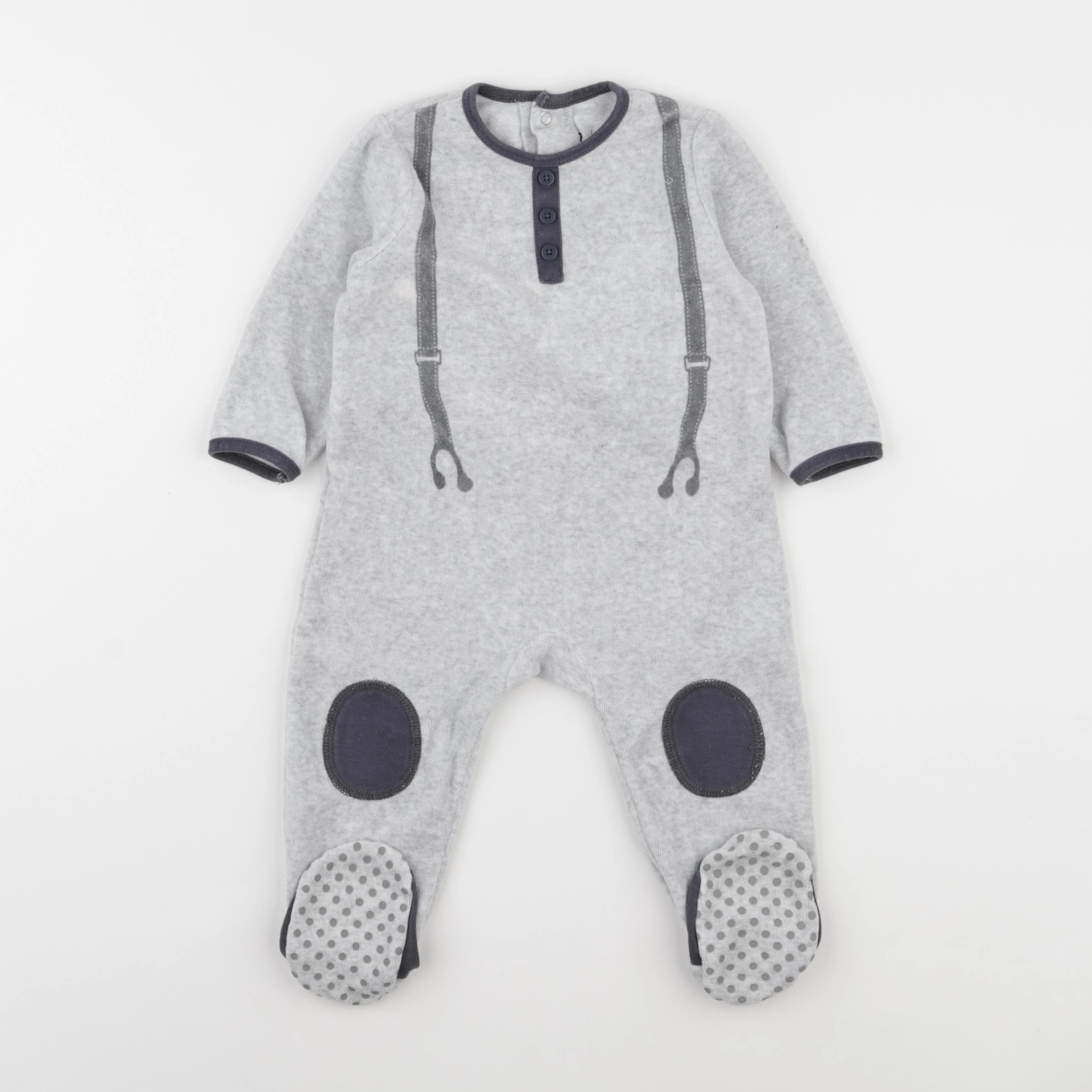 La Redoute - pyjama velours gris - 18 mois