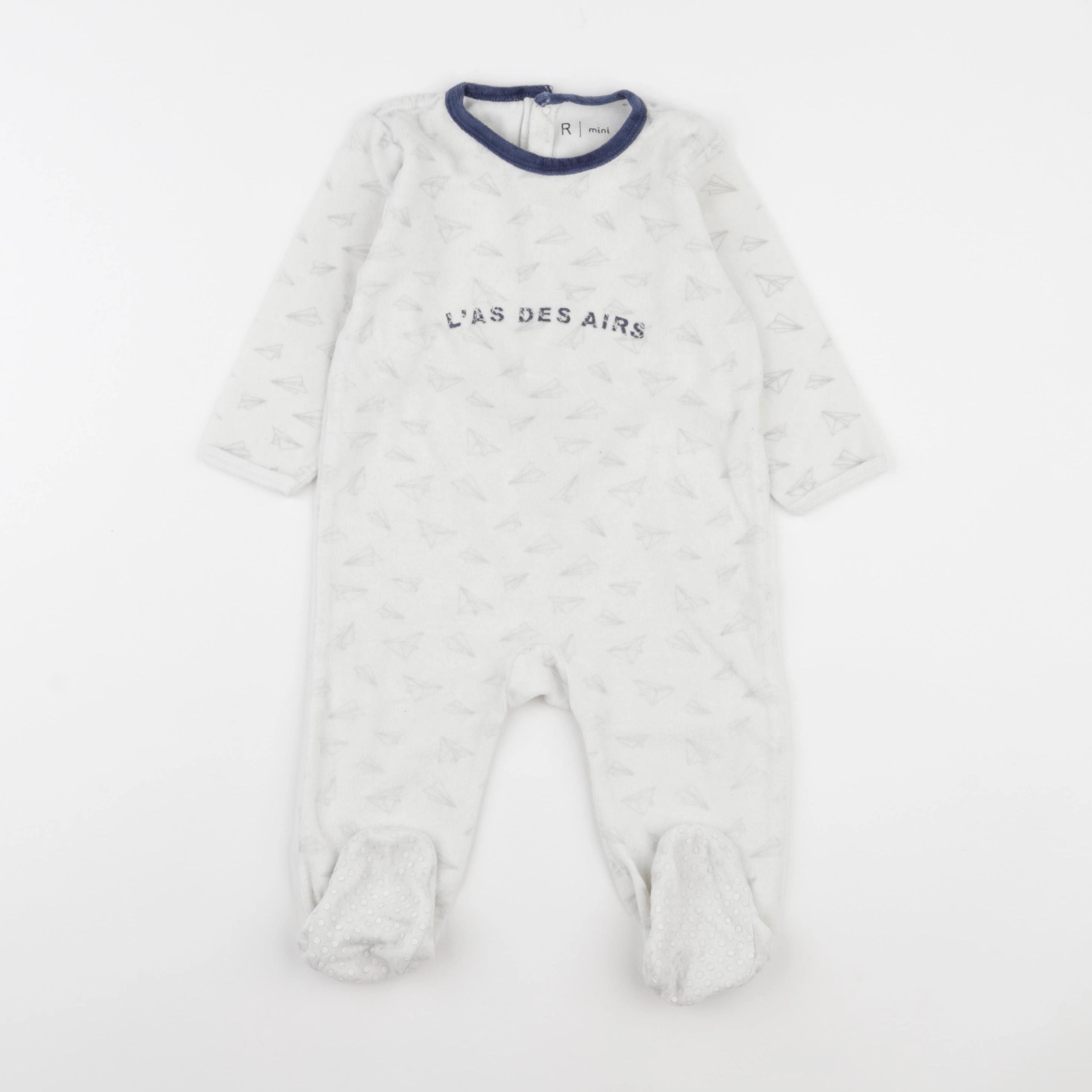 La Redoute - pyjama velours bleu, blanc - 18 mois