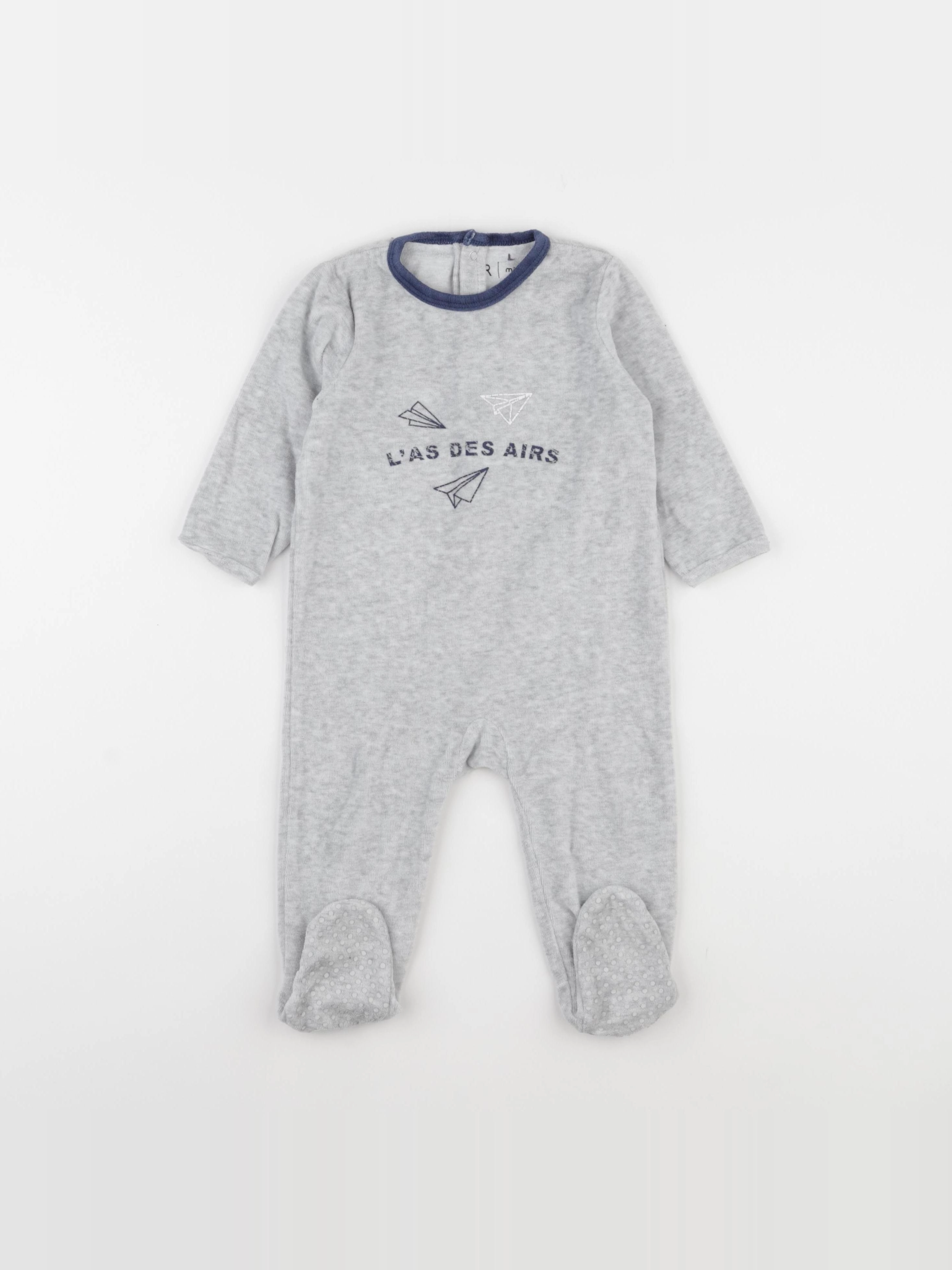 La Redoute - pyjama velours gris - 18 mois