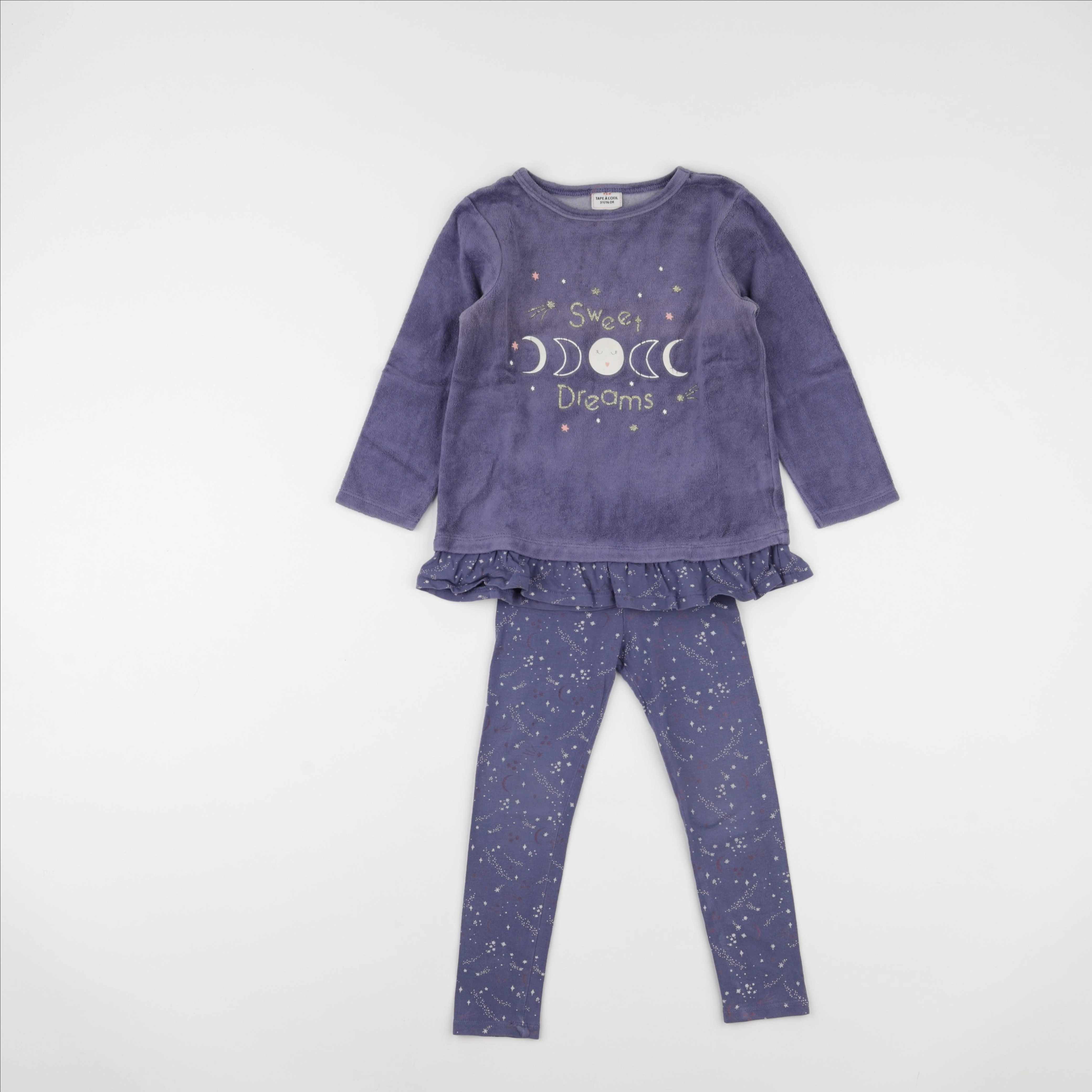 Tape à l'oeil - pyjama velours violet - 3 ans