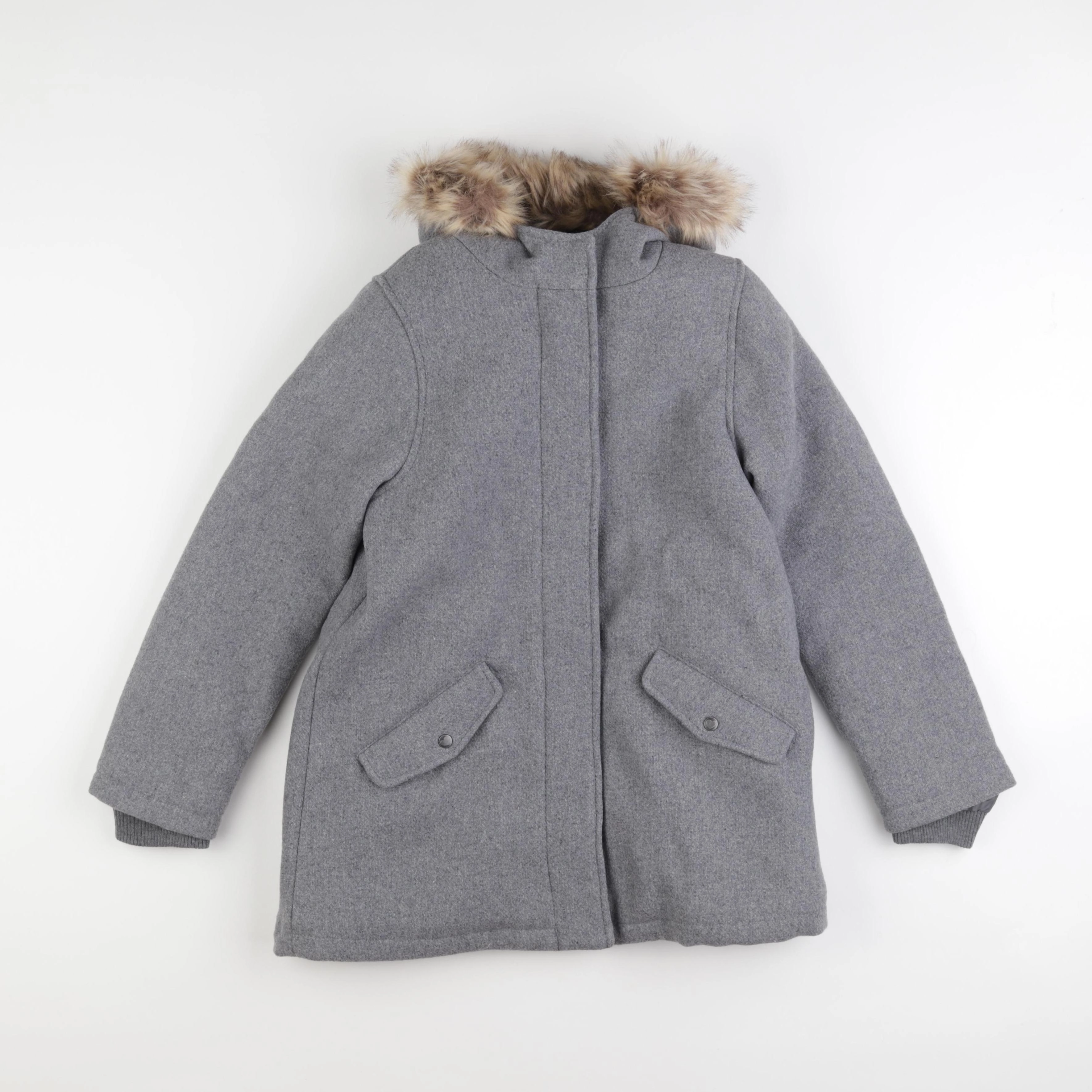 Vertbaudet - manteau gris - 10 ans