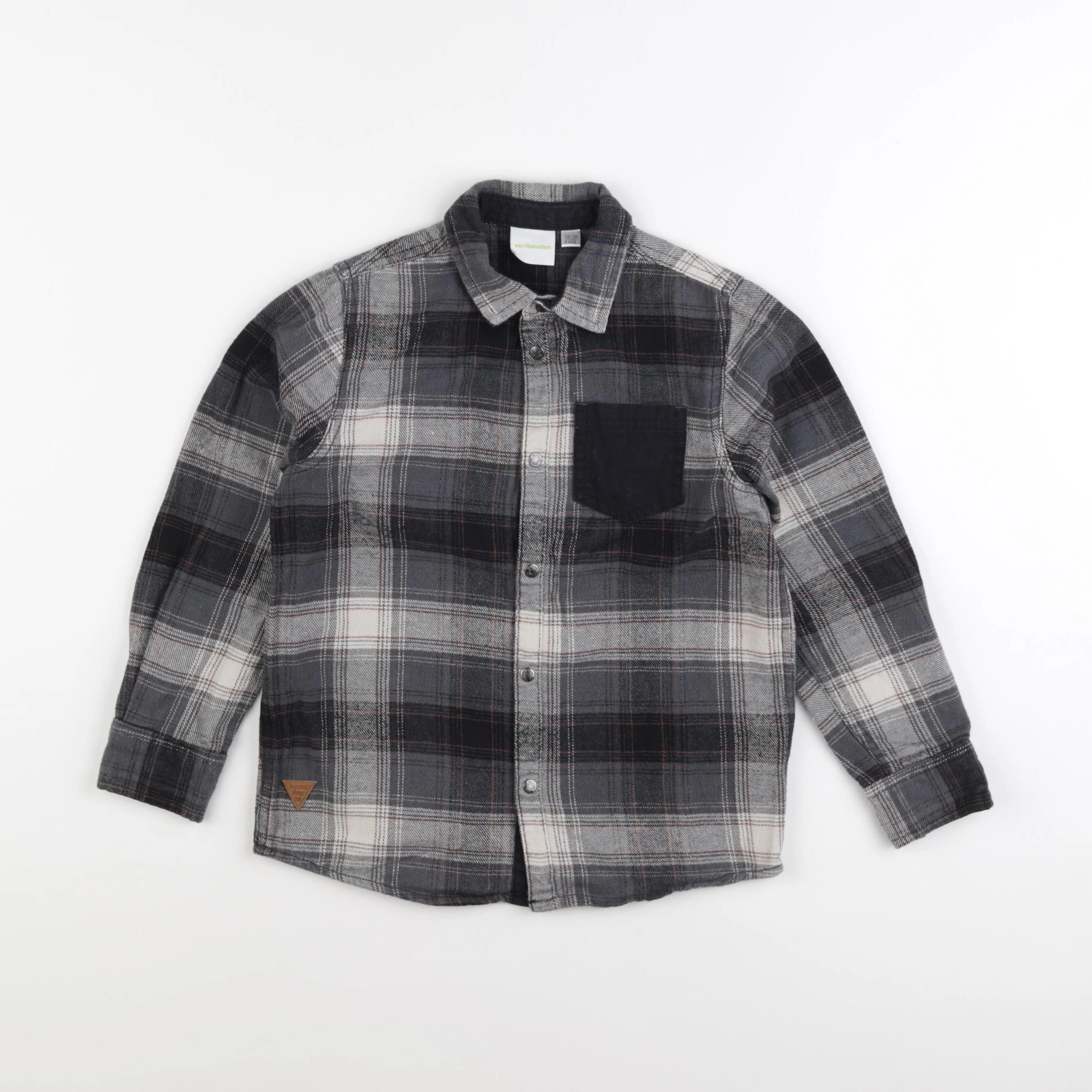 Vertbaudet - chemise gris - 8 ans