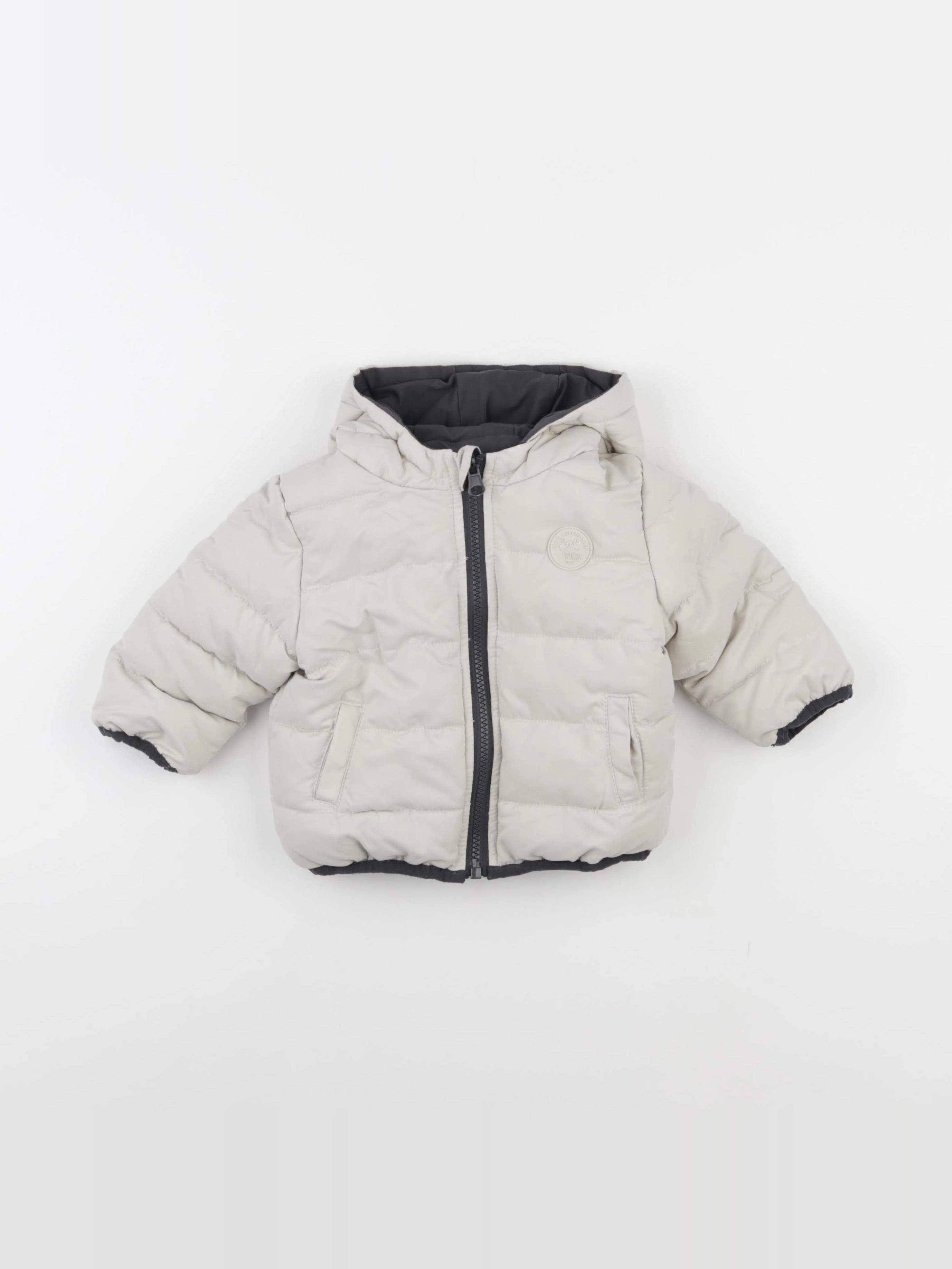 Vertbaudet - doudoune réversible beige, noir - 12 mois