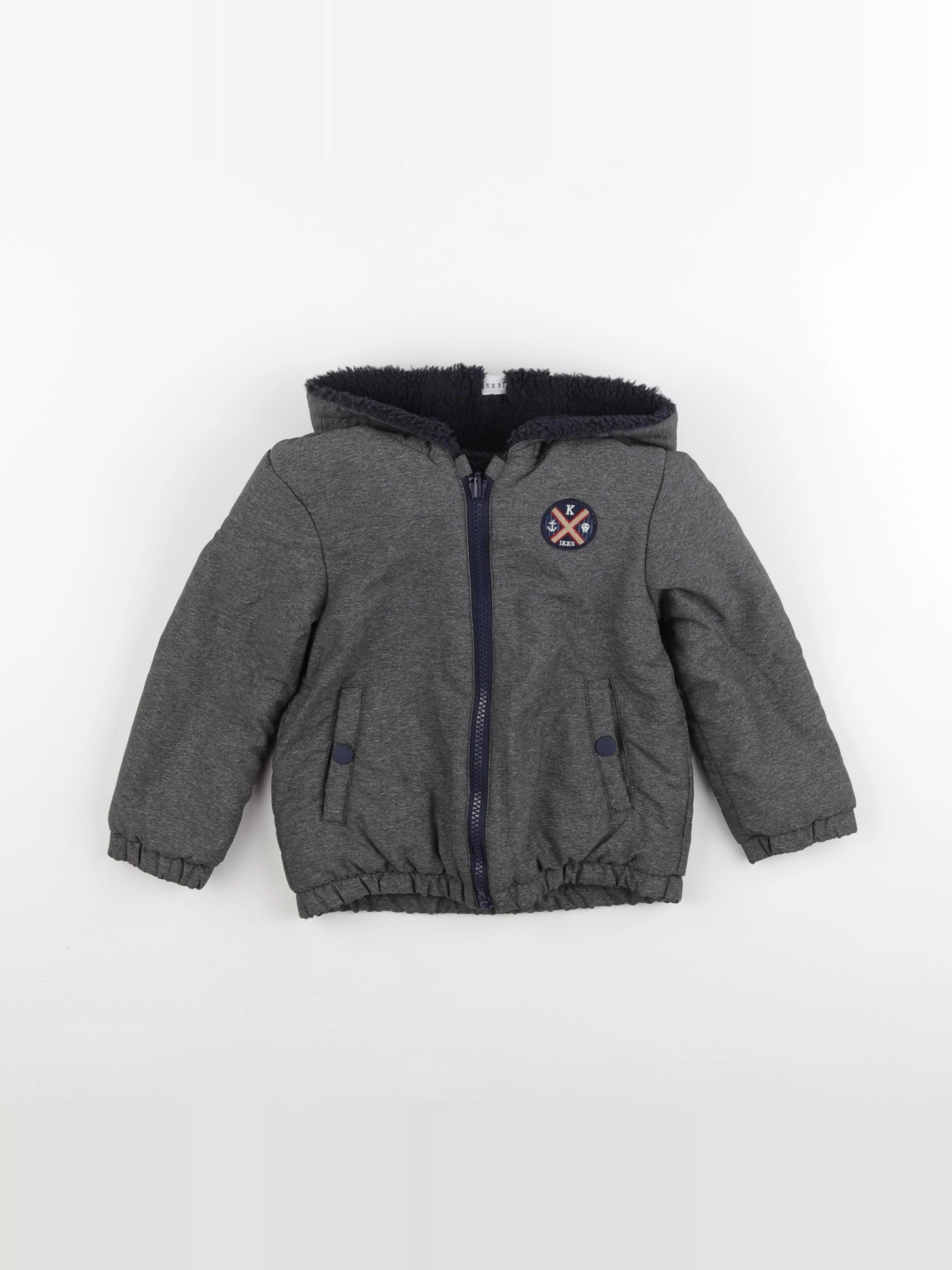 IKKS - sweat réversible gris - 3 ans