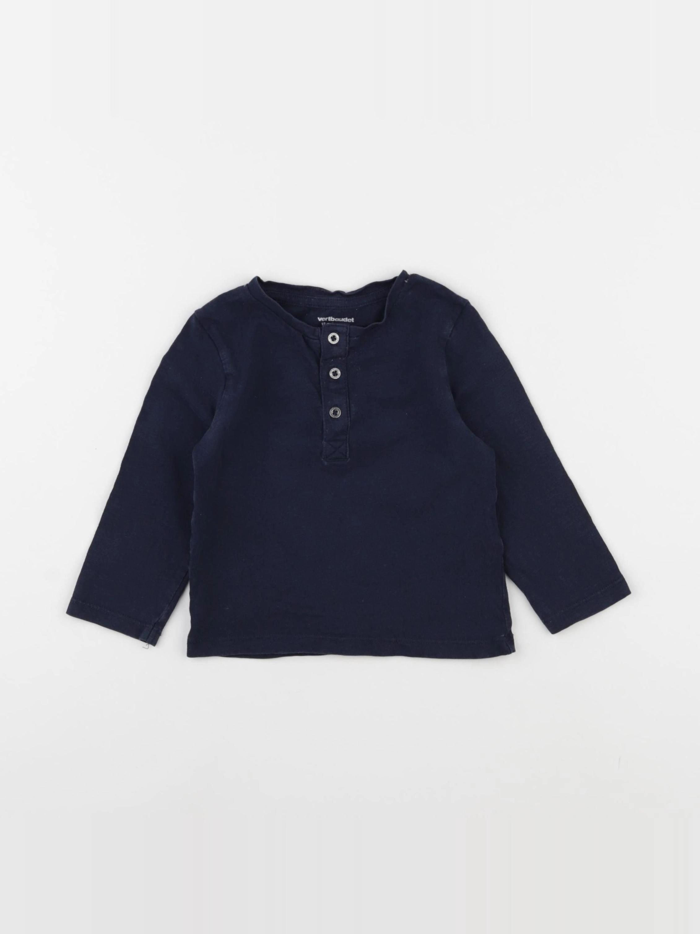 Vertbaudet - tee-shirt bleu - 12 mois