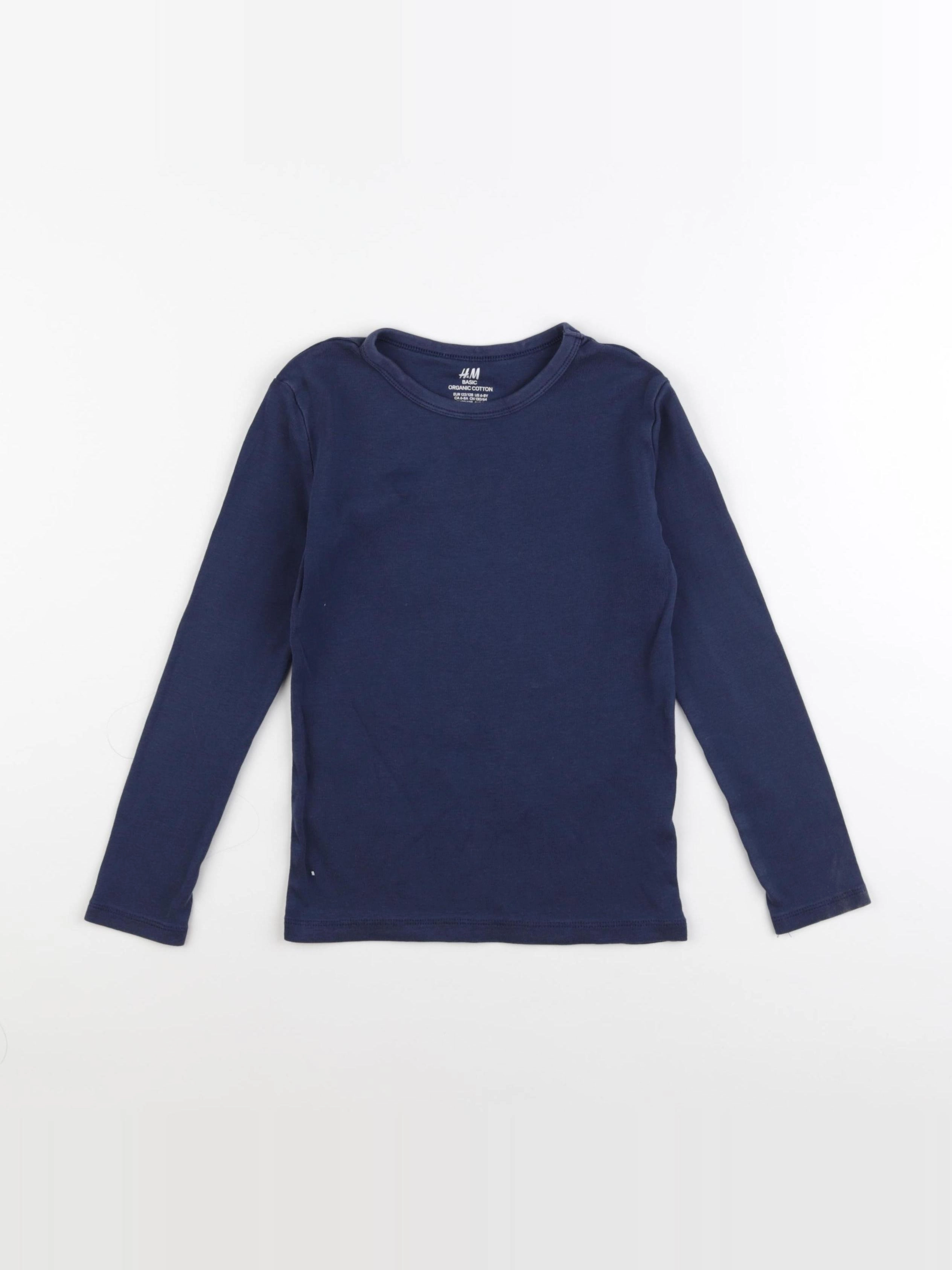 H&M - tee-shirt bleu - 6/8 ans