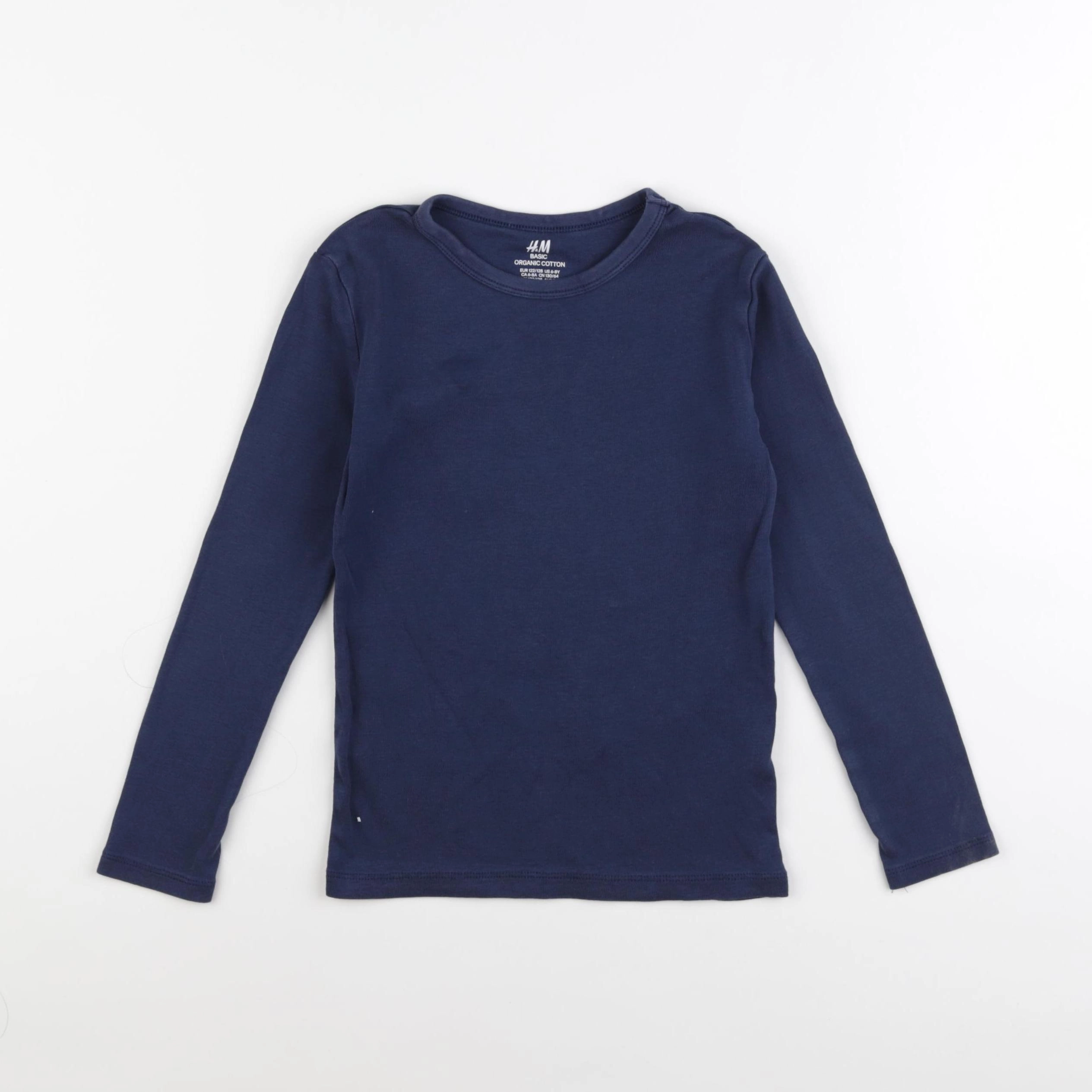 H&M - tee-shirt bleu - 6/8 ans