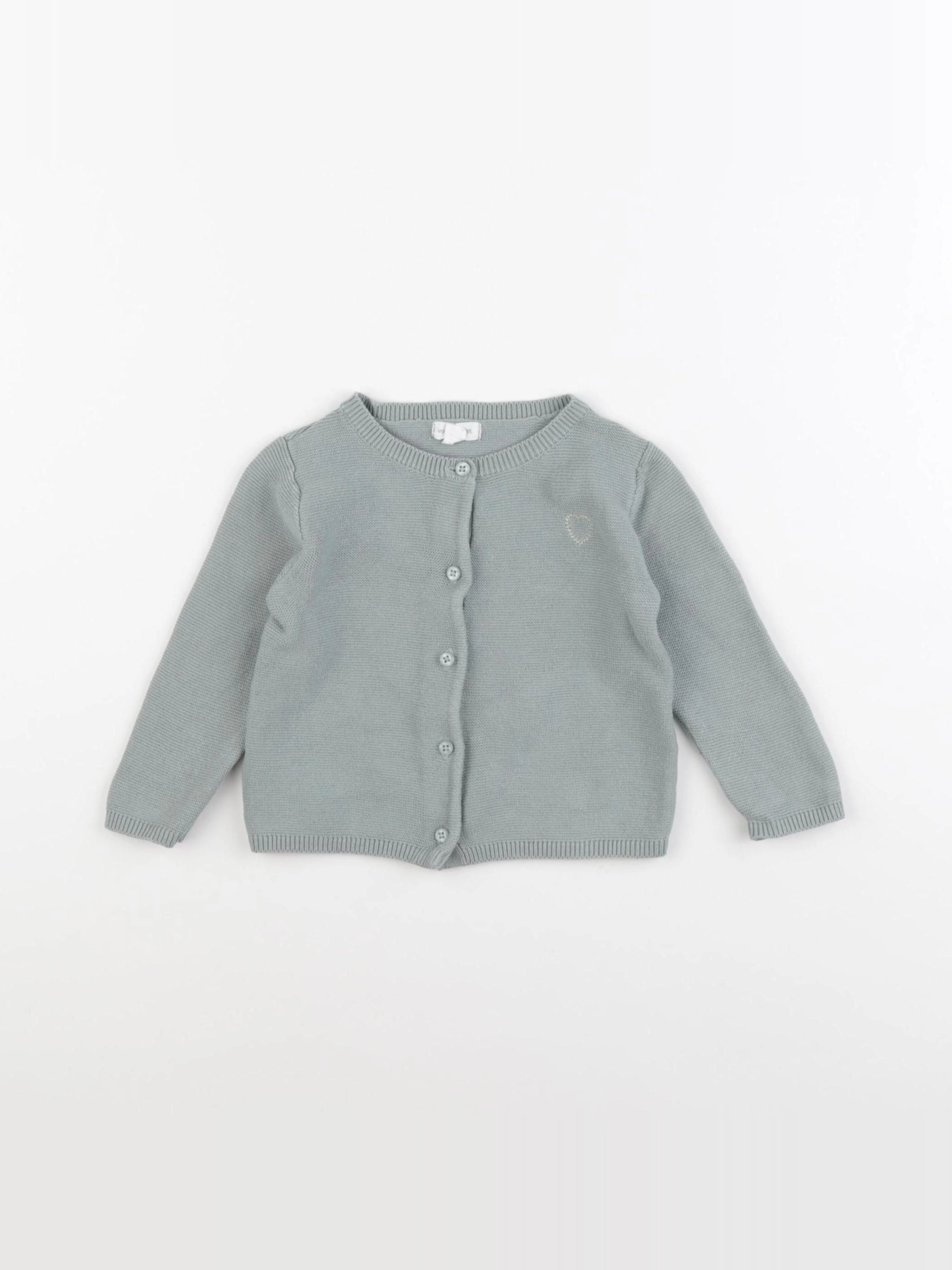 Vertbaudet - gilet bleu - 9 mois
