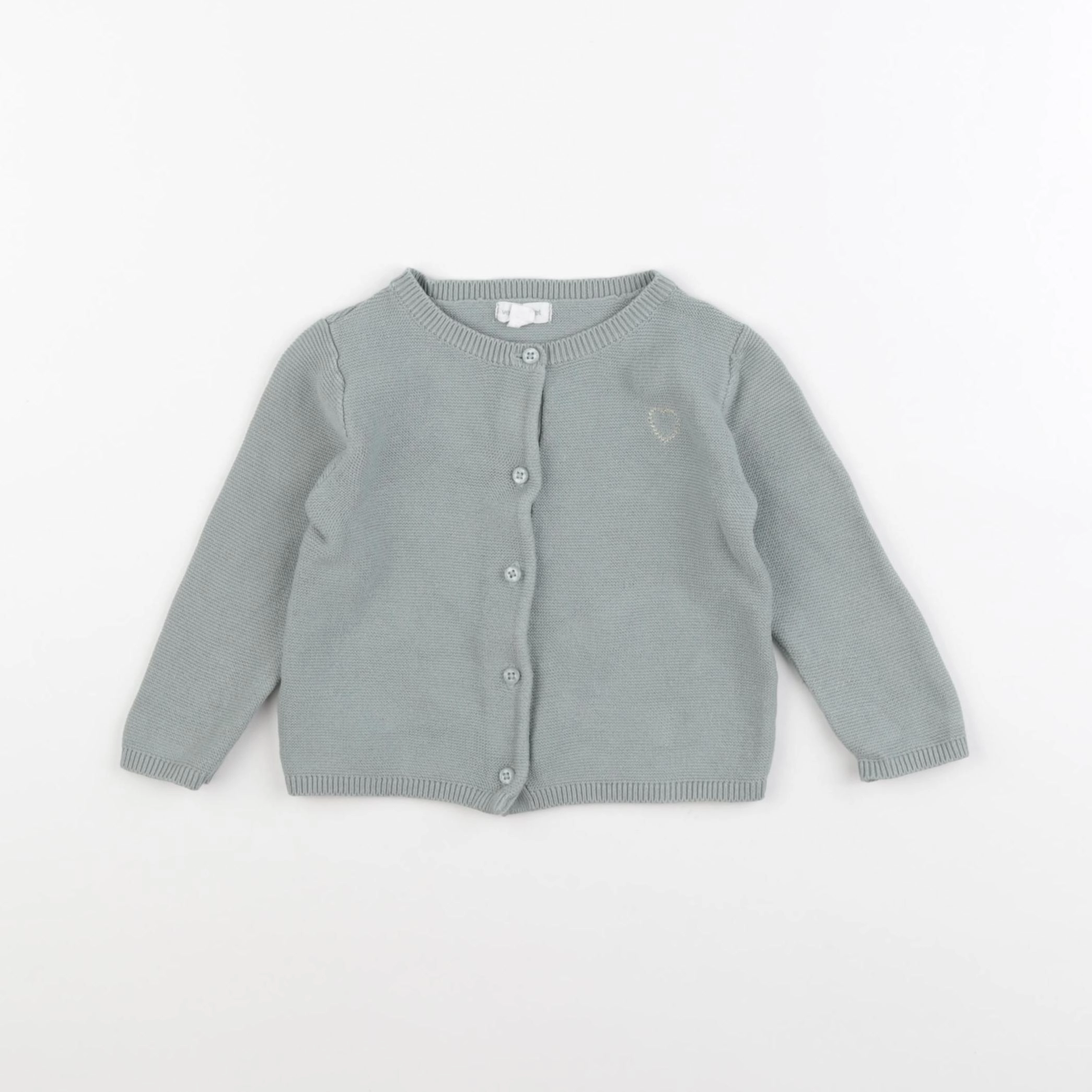Vertbaudet - gilet bleu - 9 mois