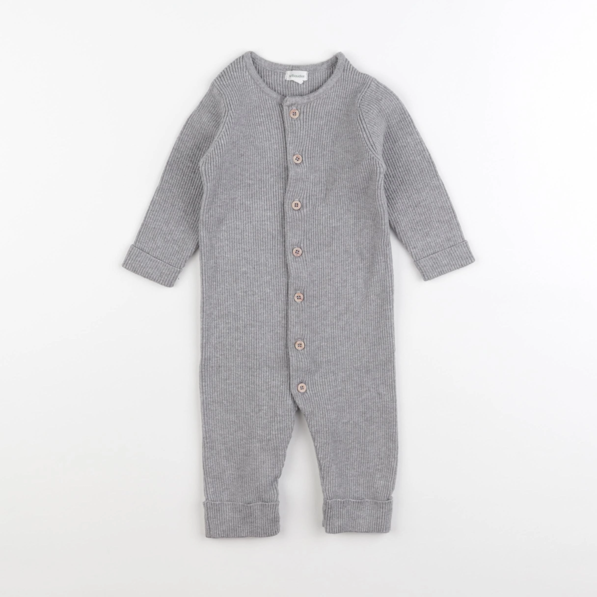 Vertbaudet - combinaison gris - 9 mois