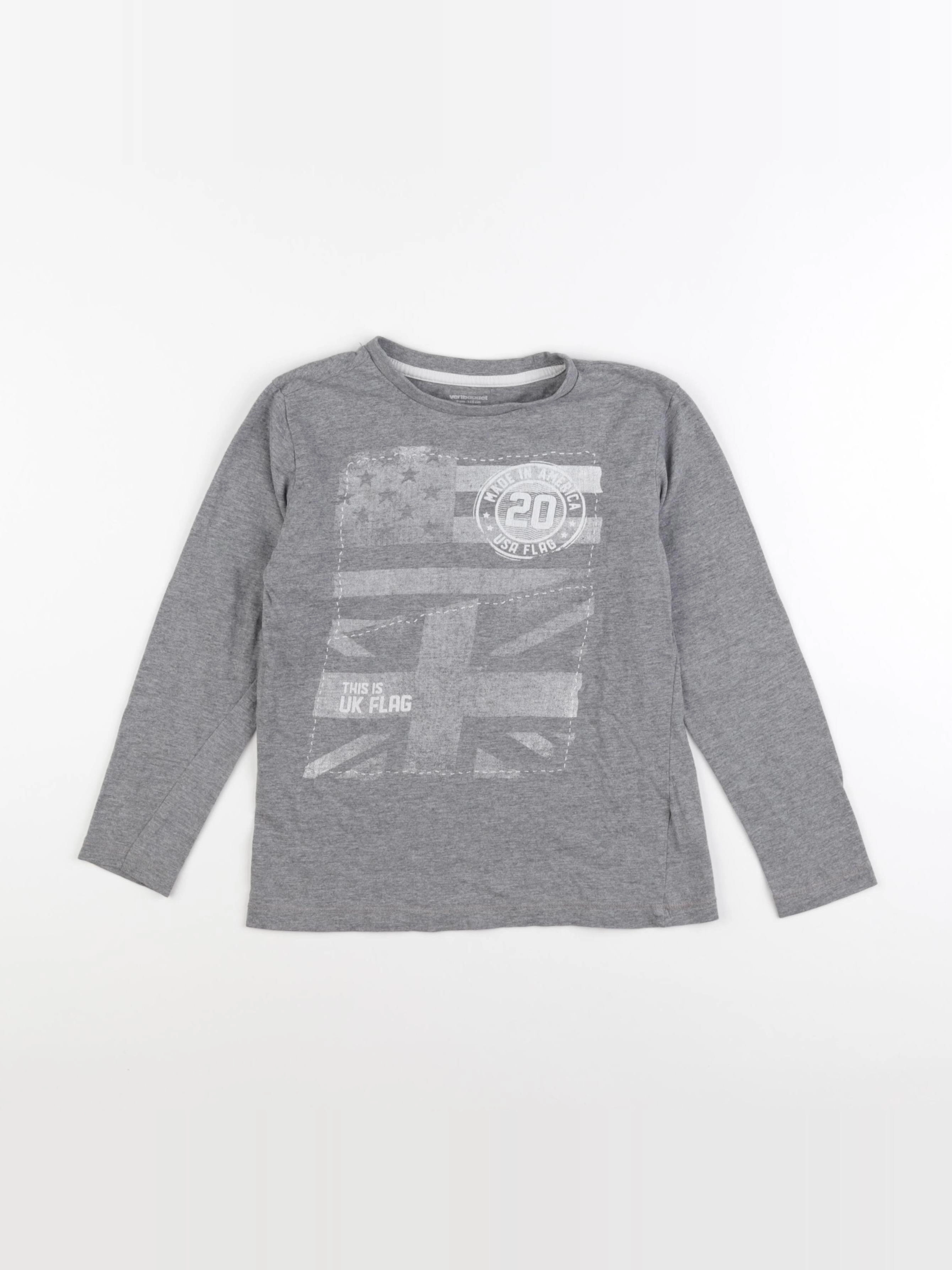 Vertbaudet - tee-shirt gris - 8 ans