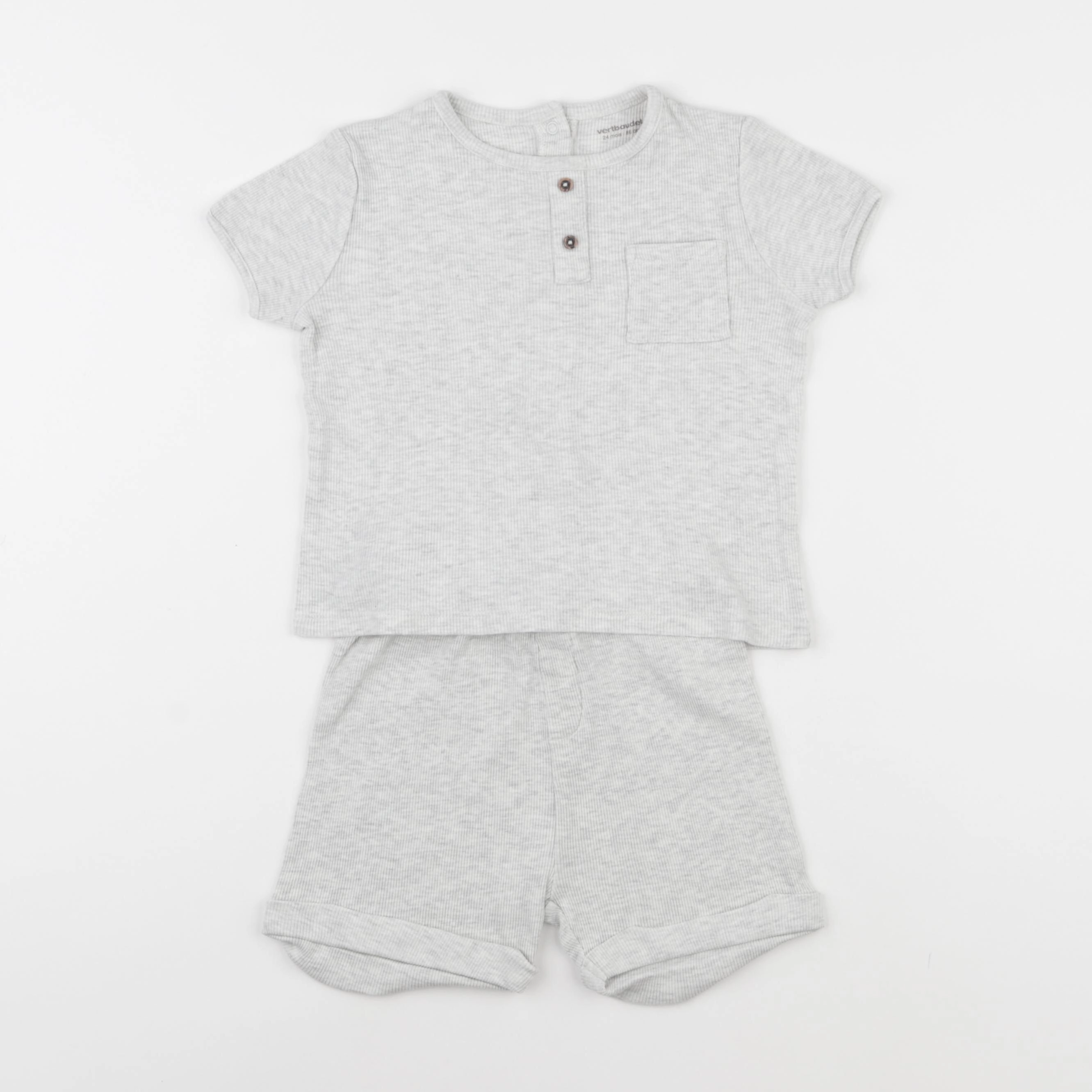 Vertbaudet - ensemble gris - 24 mois