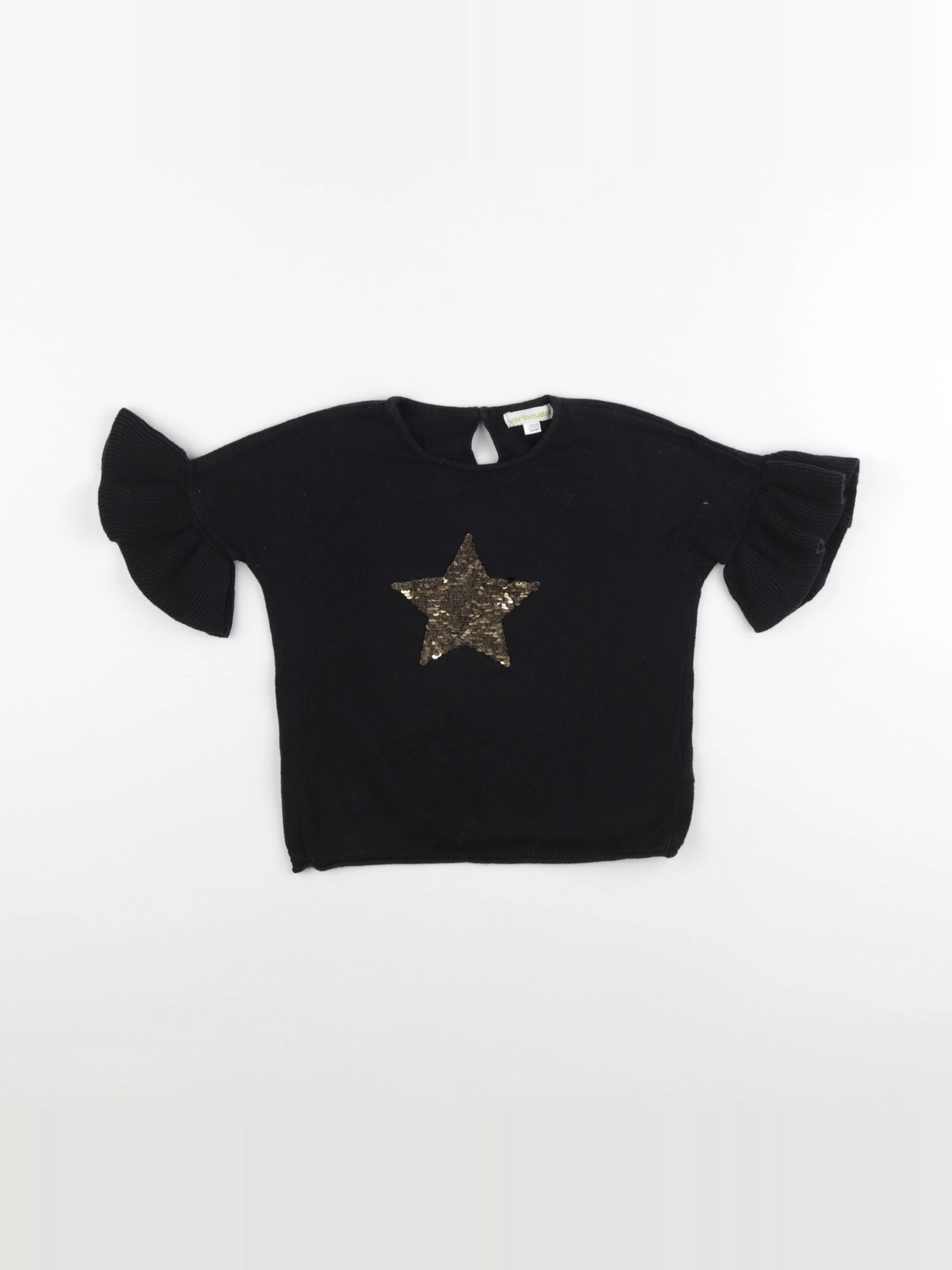 Vertbaudet - pull noir, or - 5 ans