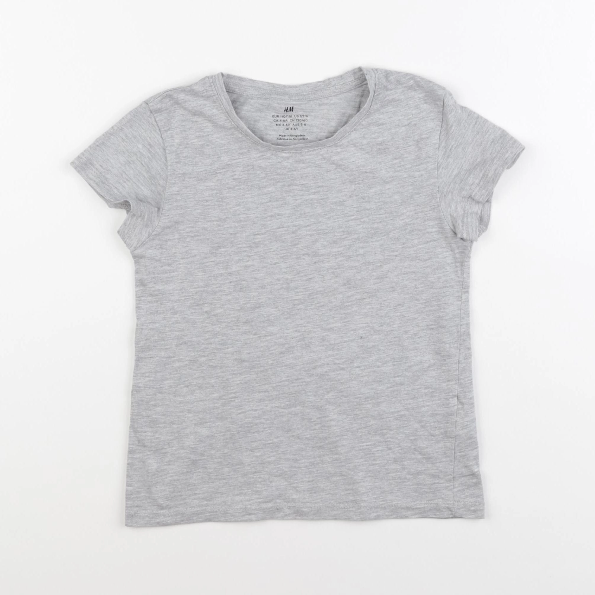 H&M - tee-shirt gris - 4/6 ans