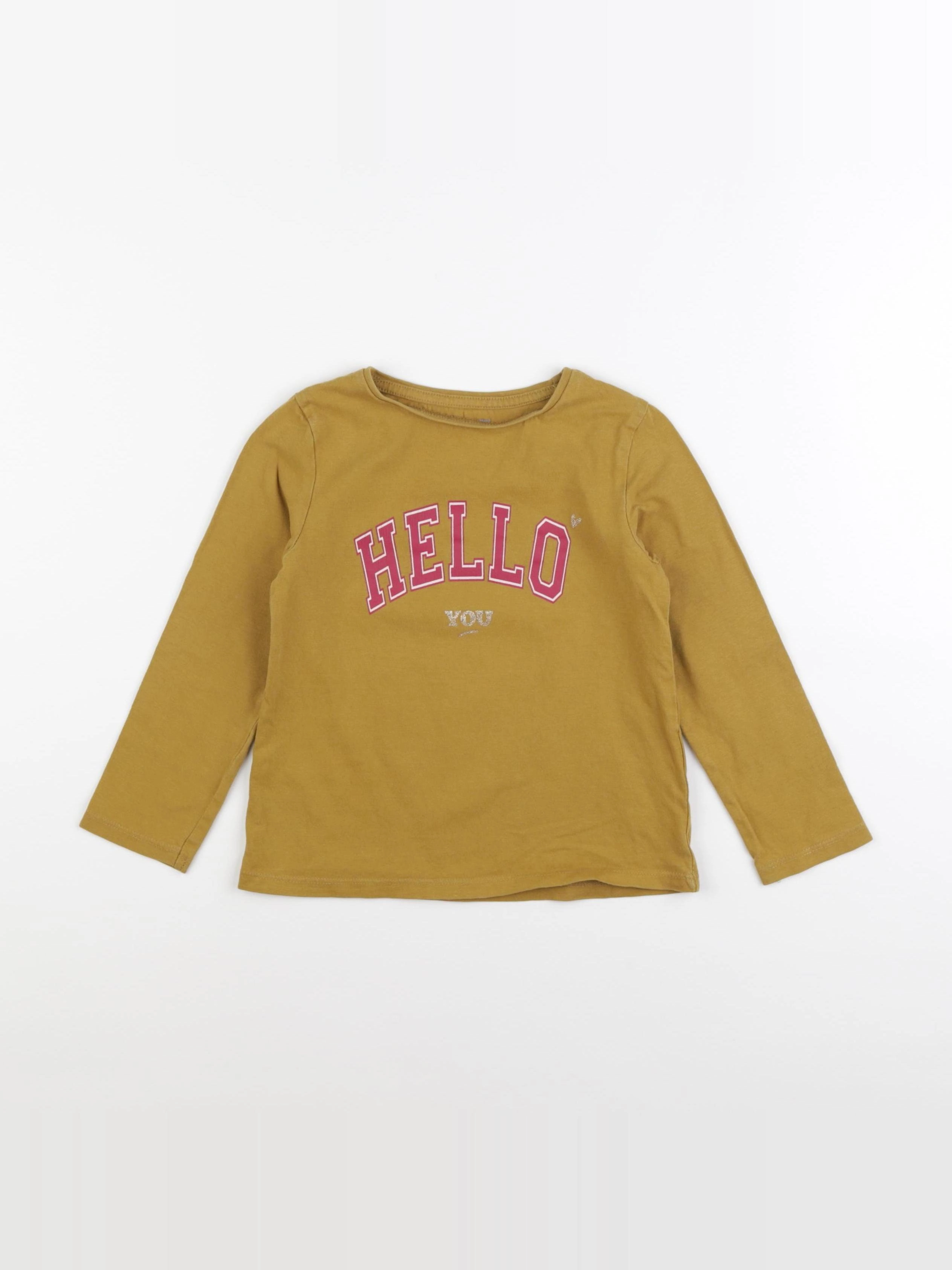 Vertbaudet - tee-shirt or, jaune - 5 ans