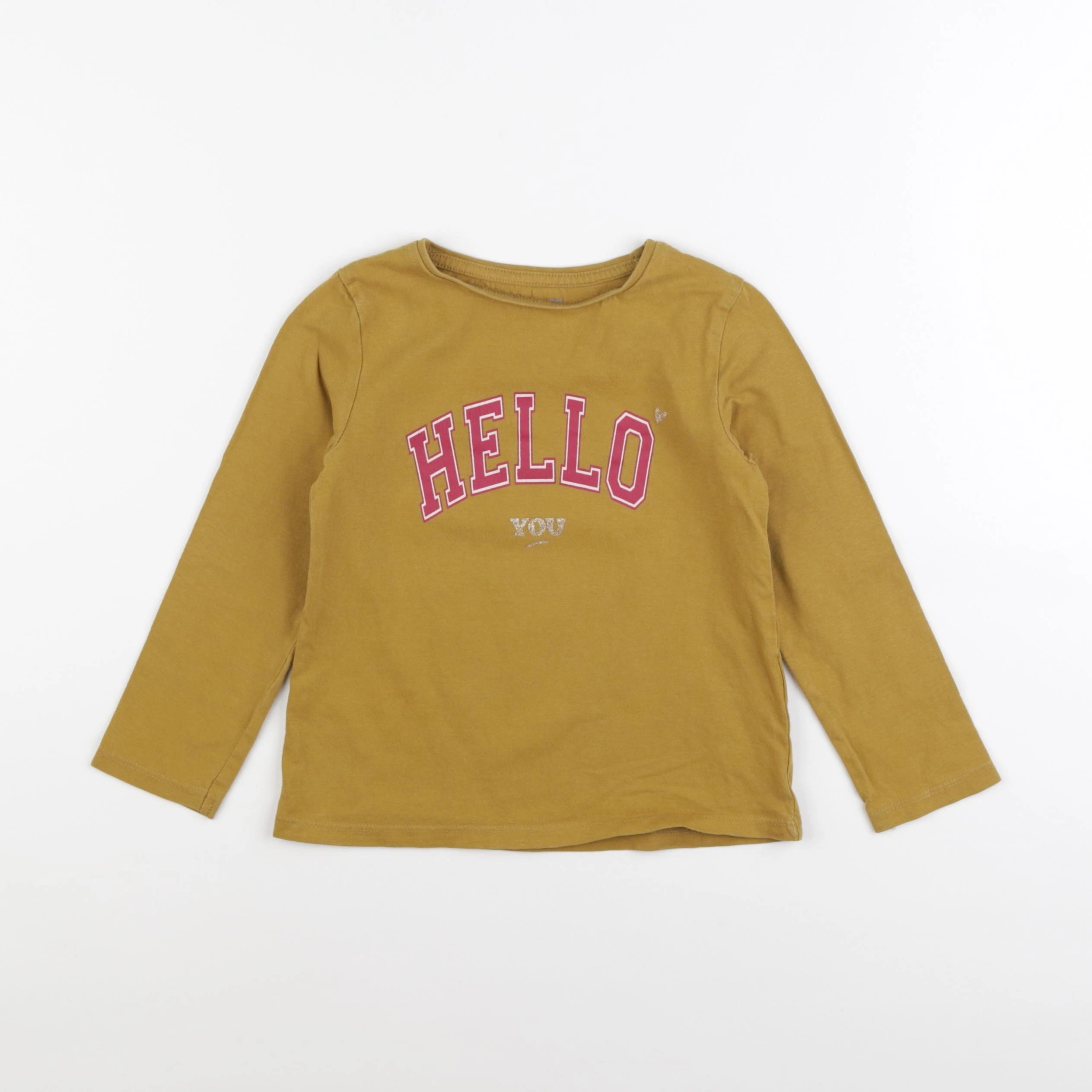 Vertbaudet - tee-shirt or, jaune - 5 ans