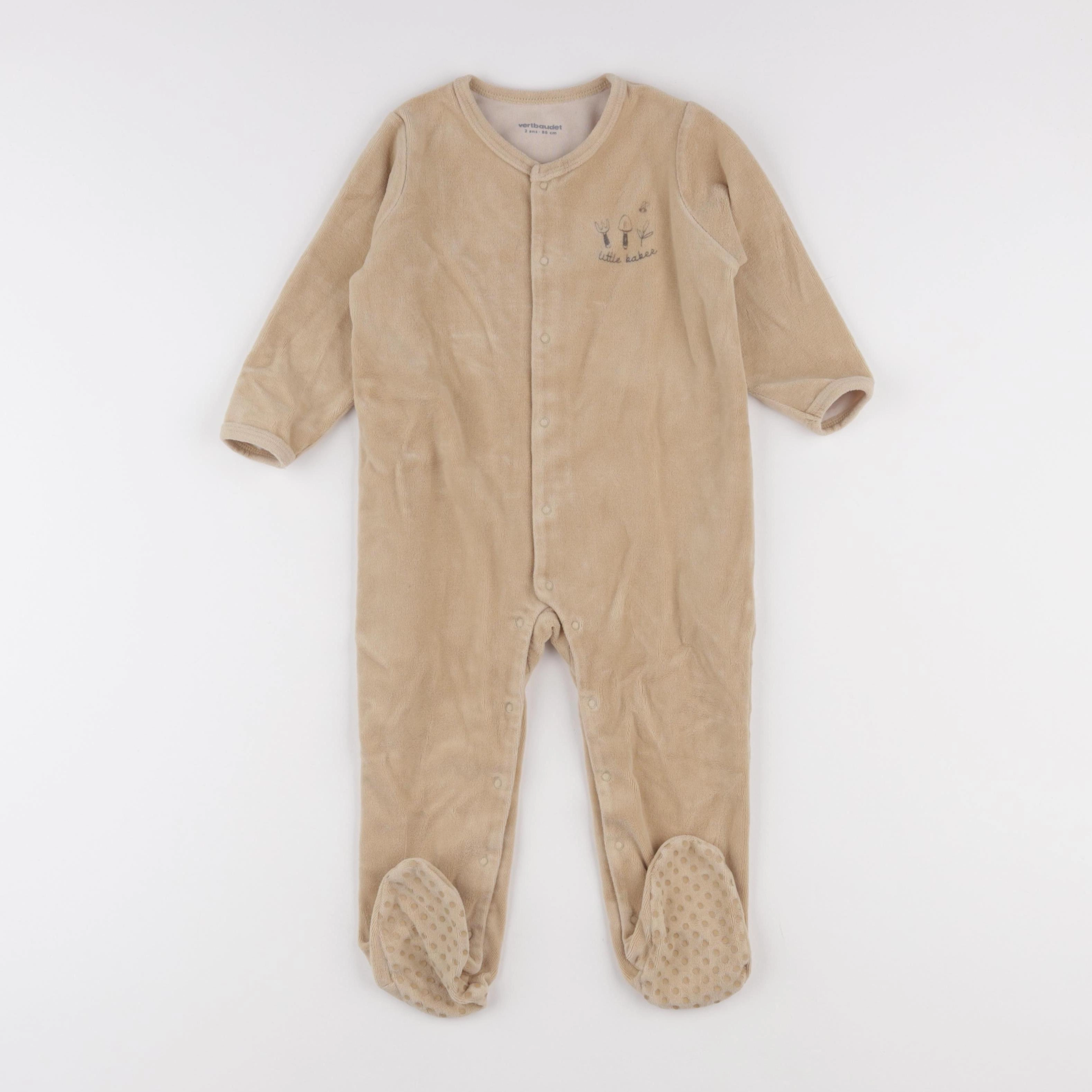 Vertbaudet - pyjama velours marron - 2 ans
