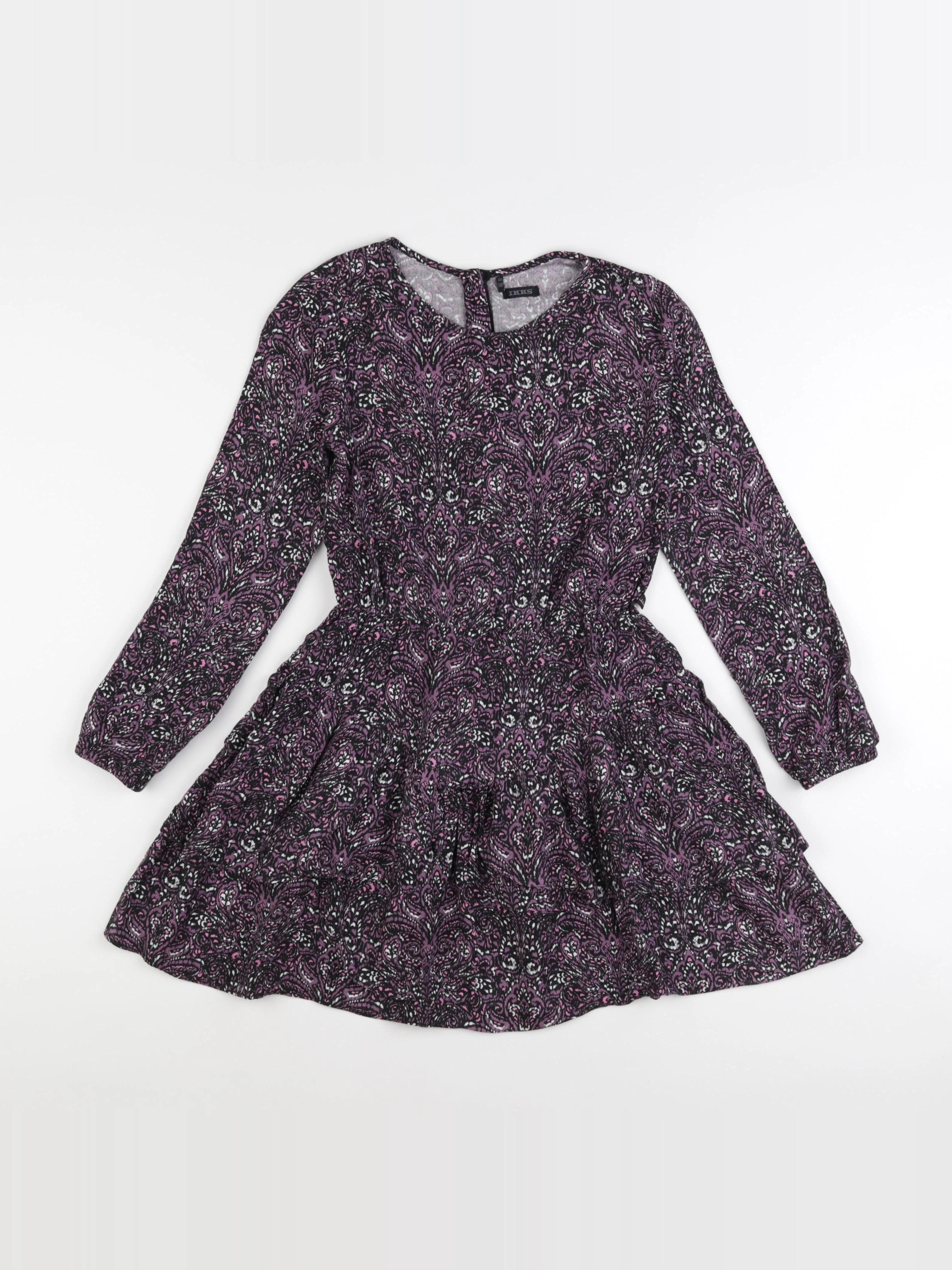 IKKS - robe violet, rose - 10 ans