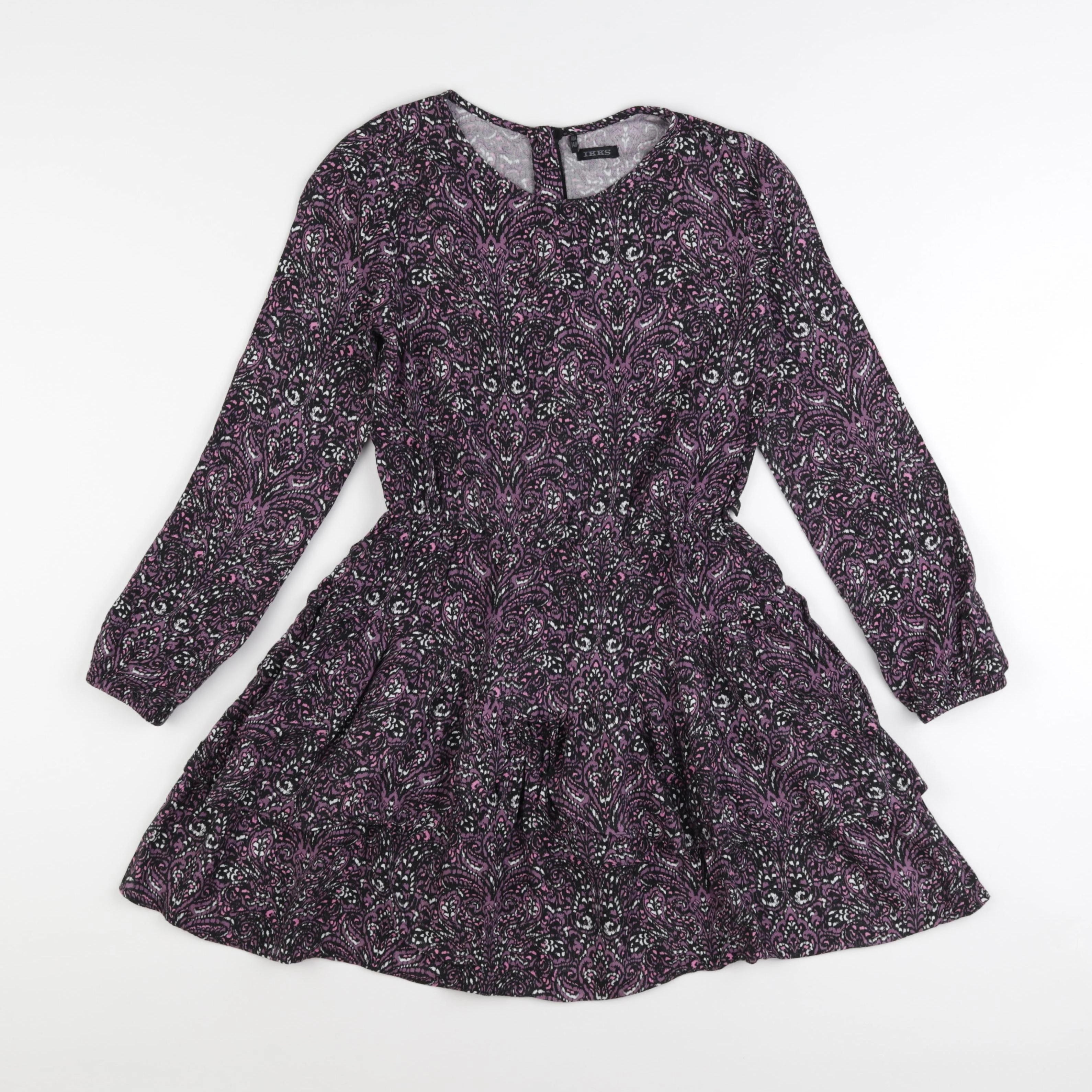 IKKS - robe violet, rose - 10 ans
