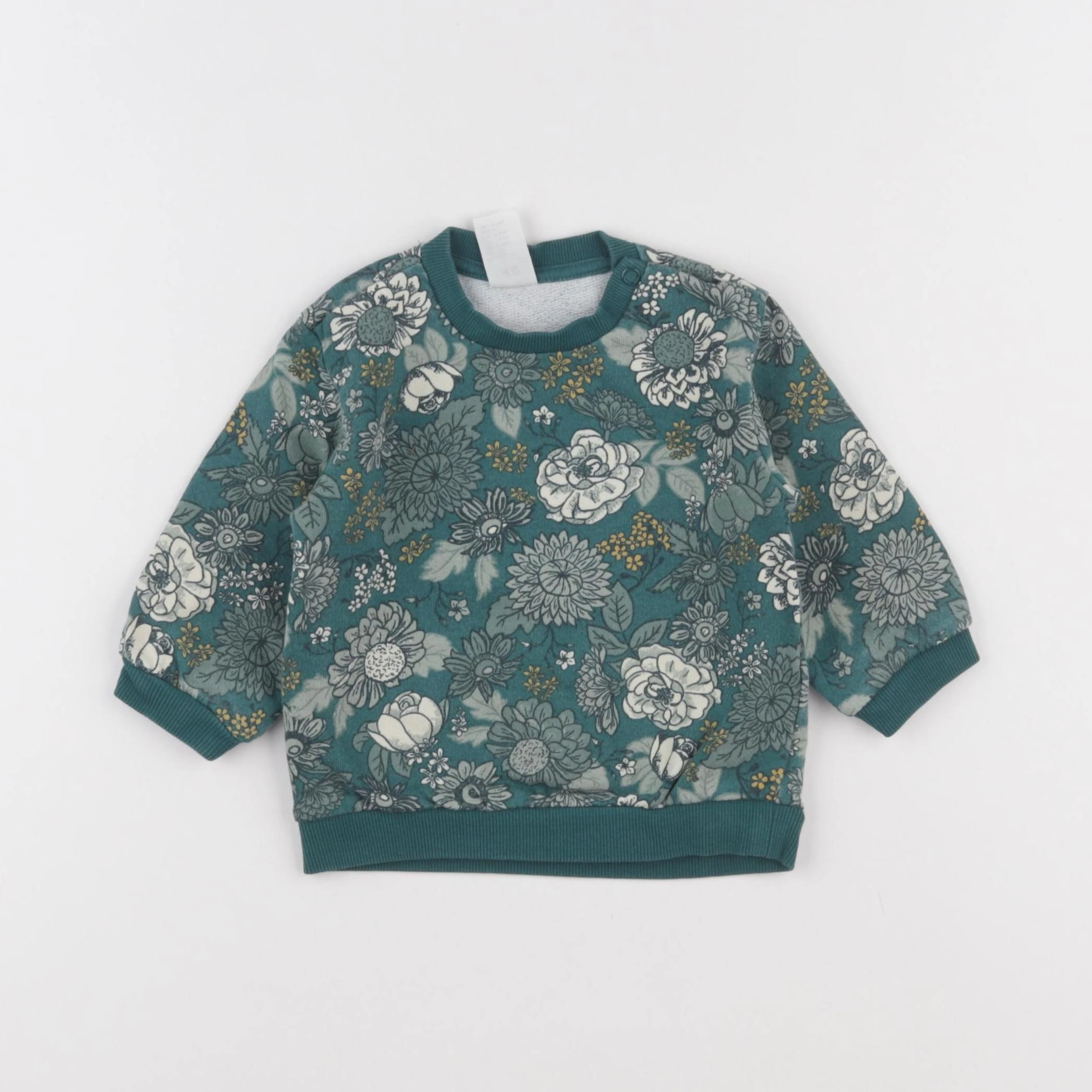 H&M - sweat vert - 6/9 mois