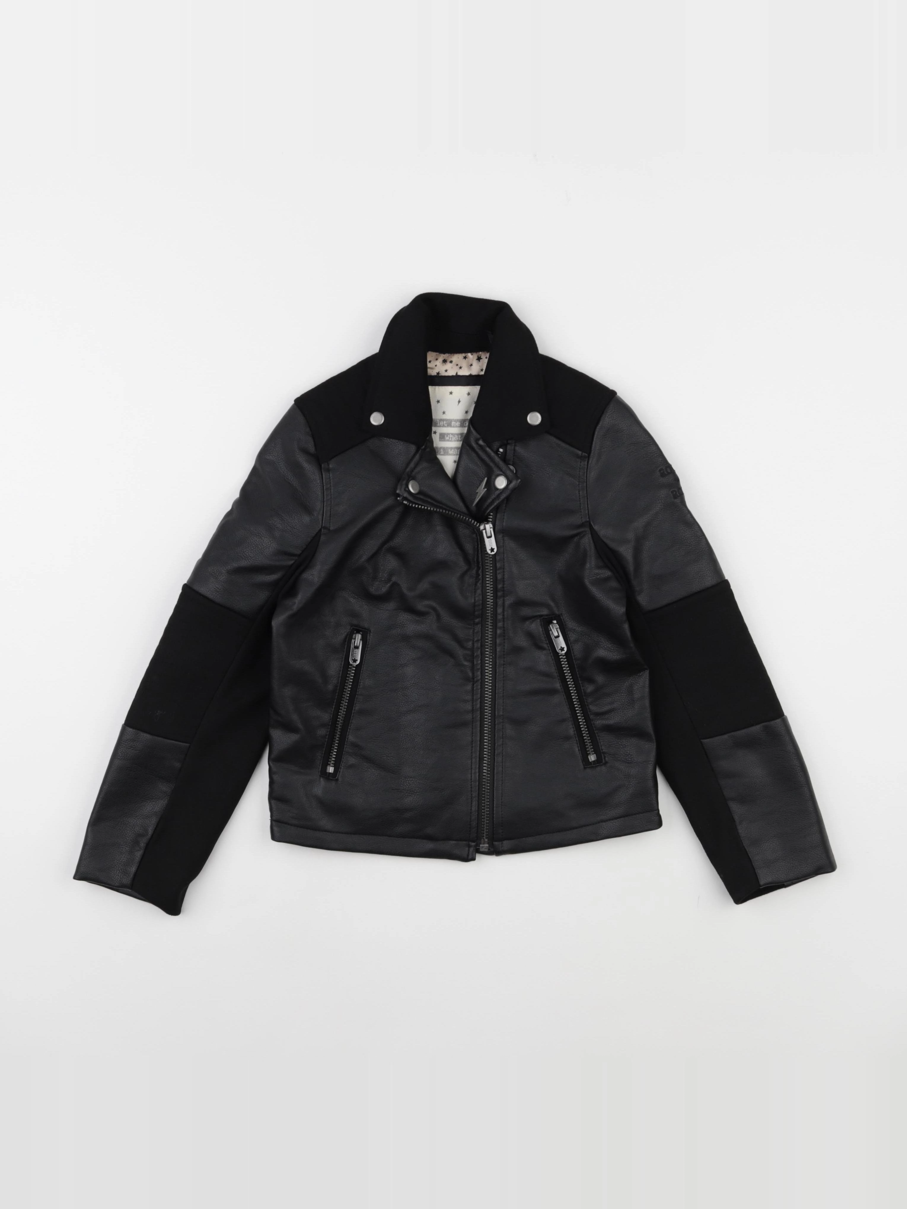 IKKS - veste simili cuir noir - 6 ans
