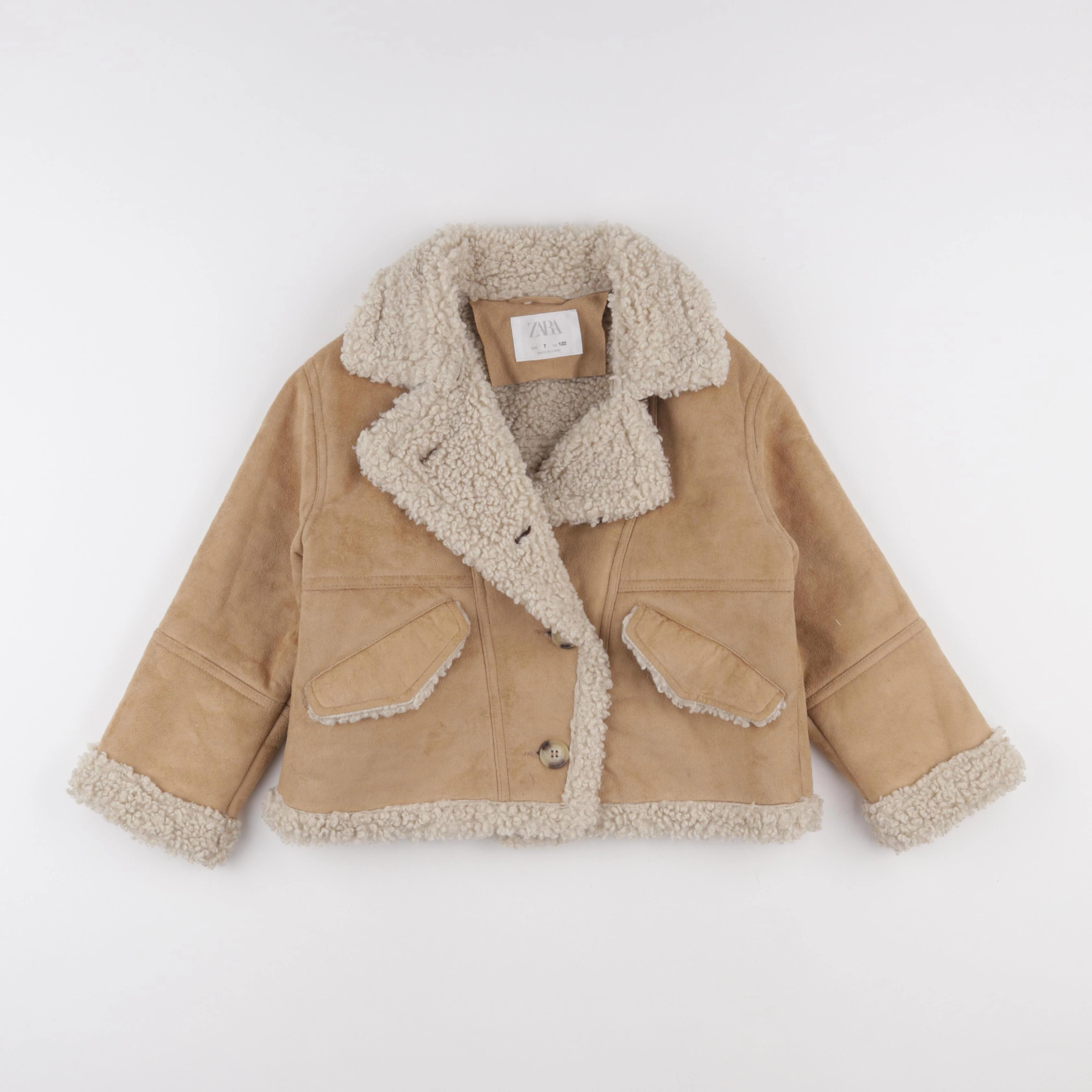 Zara - veste doublé marron - 7 ans