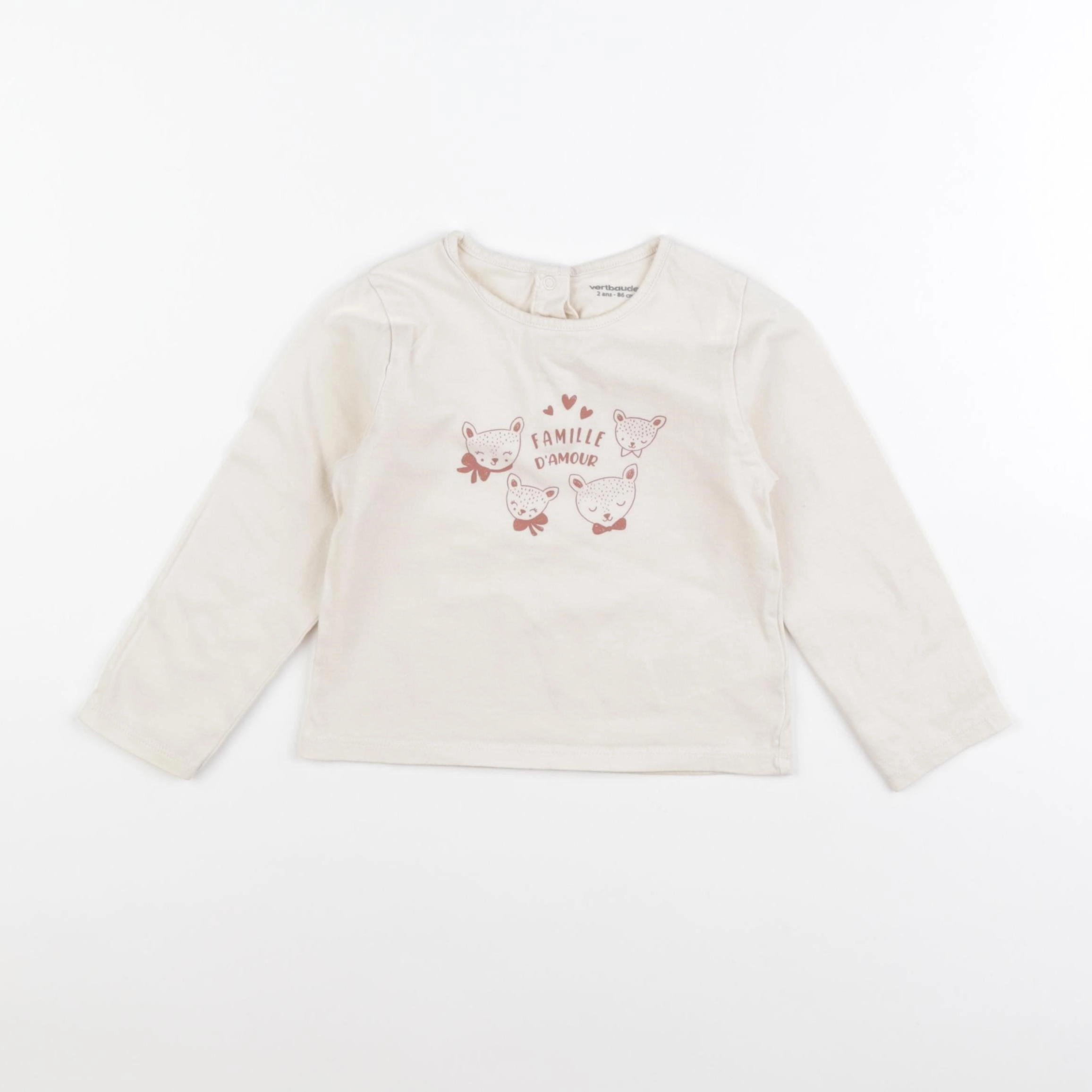 Vertbaudet - tee-shirt blanc - 2 ans